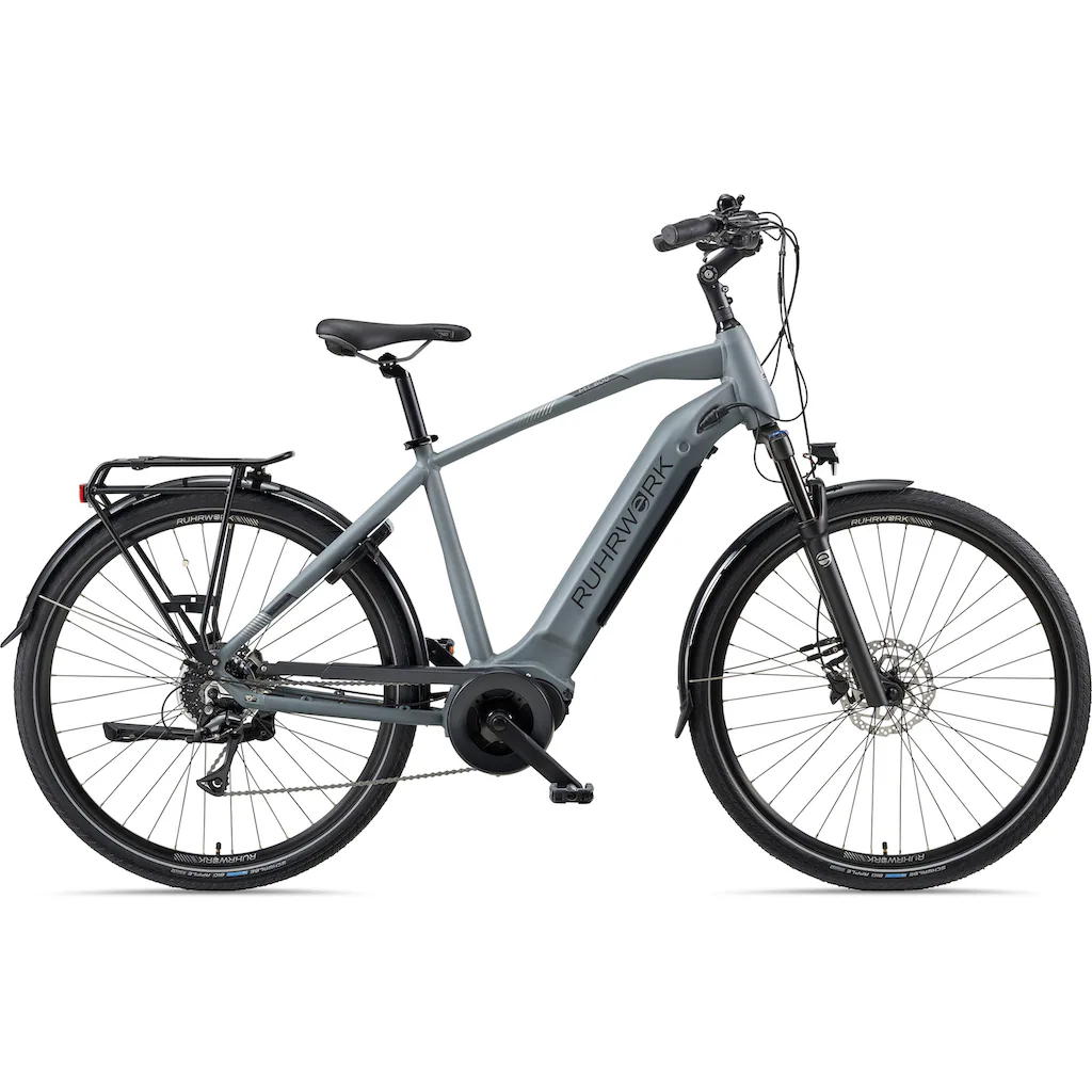 RUHRWERK E-Bike »MT800 Herren« 8 Gang Shimano Acera Mittelmotor 250 W Pedelec Elektrofahrrad für Herren Trekkingrad auf Rechnung bestellen Vatertagsangebot