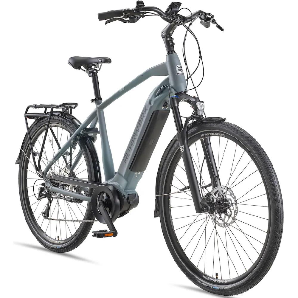 RUHRWERK E-Bike »MT800 Herren« 8 Gang Shimano Acera Mittelmotor 250 W Pedelec Elektrofahrrad für Herren Trekkingrad auf Rechnung bestellen Vatertagsangebot
