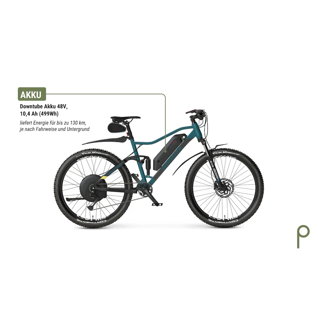 Prophete E-Bike »Graveler« 9 Gang Shimano Alivio Heckmotor 250 W Pedelec Elektrofahrrad für Damen u. Herren MTB Mountainbike Lagerräumung