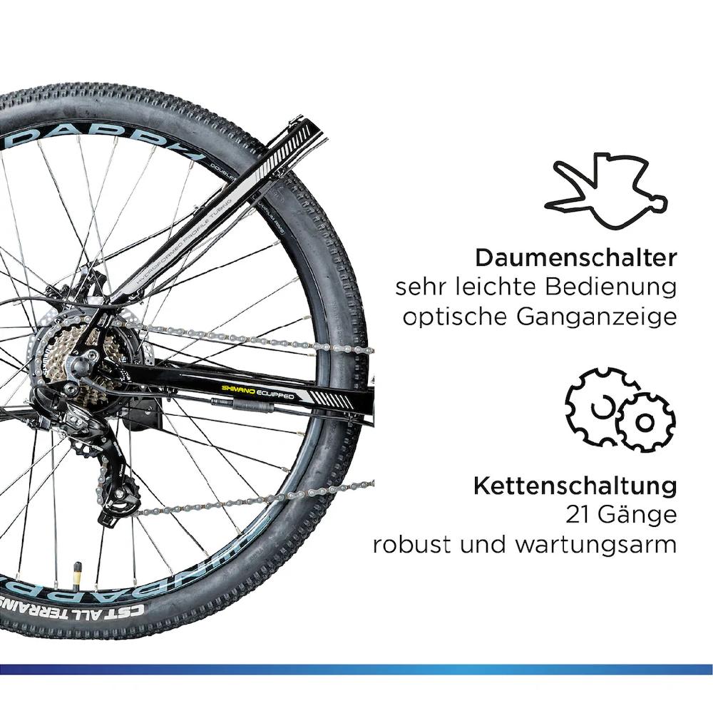 Zündapp E-Bike »Z801« 21 Gang Shimano Tourney RD-TY300 Heckmotor 250 W Pedelec Elektrofahrrad für Damen u. Herren MTB Mountainbike auf Rechnung online kaufen VIP-Rabatte