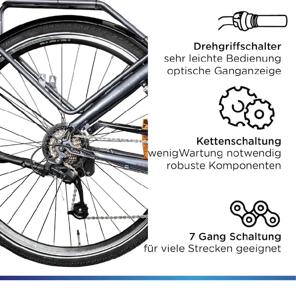 Zündapp E-Bike »Z901« 7 Gang Shimano Tourney RD-TY300 Mittelmotor 250 W Pedelec Elektrofahrrad für Damen u. Herren Cityrad Wochenangebot