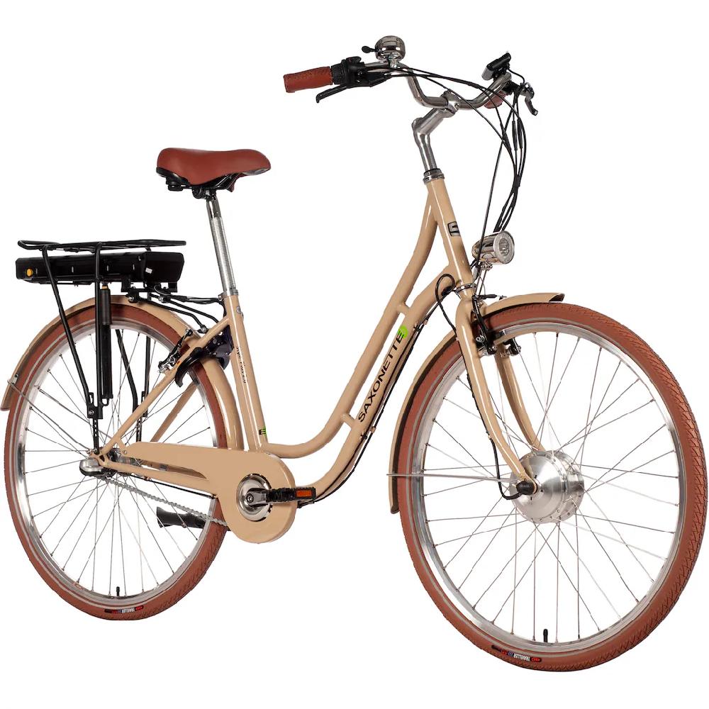 SAXONETTE E-Bike »Style Plus 2.0« 3 Gang Shimano Frontmotor 250 W Pedelec Elektrofahrrad für Damen u. Herren Cityrad auf Rechnung Kostenlose Rückgabe