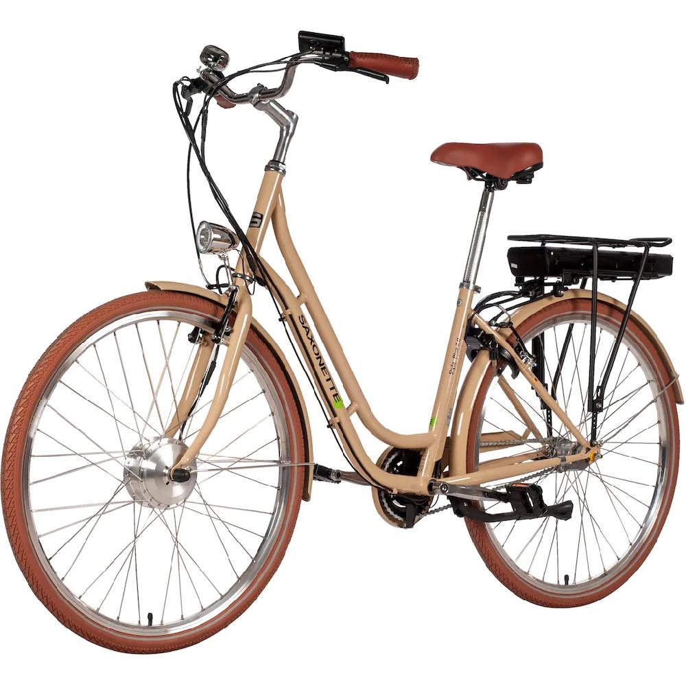 SAXONETTE E-Bike »Style Plus 2.0« 3 Gang Shimano Frontmotor 250 W Pedelec Elektrofahrrad für Damen u. Herren Cityrad auf Rechnung Kostenlose Rückgabe