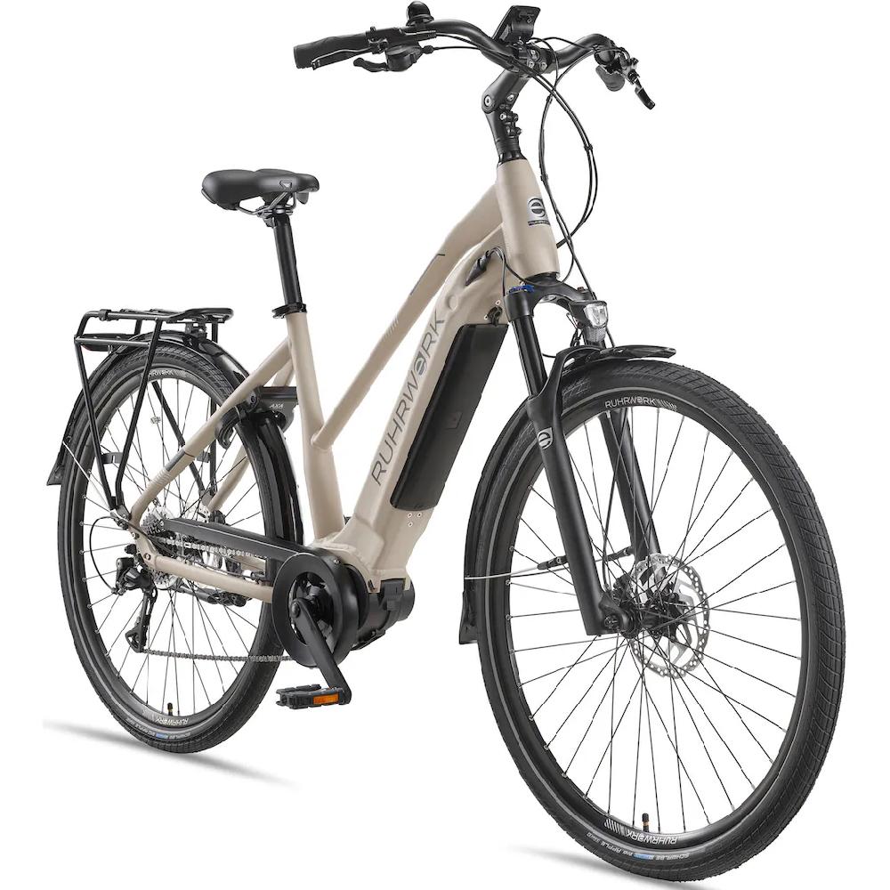 RUHRWERK E-Bike »MT800 Damen« 8 Gang Shimano Acera Mittelmotor 250 W Pedelec Elektrofahrrad für Damen Trekkingrad auf Rechnung Begrenzte Freigabe