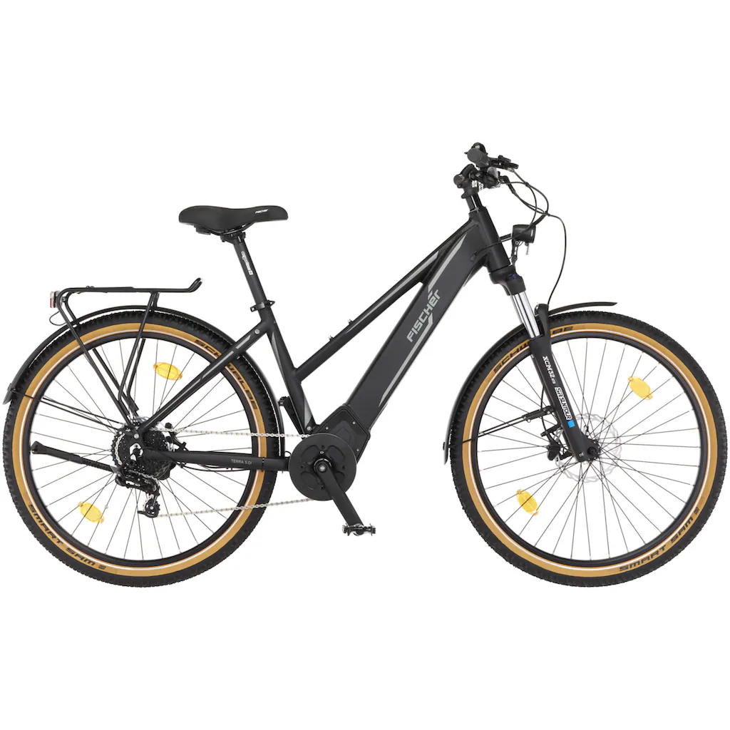 FISCHER Fahrrad E-Bike »TERRA 5.0i 504 sw« 10 Gang Clarks (mit Akku-Ladegerät-mit Werkzeug) Pedelec Elektrofahrrad für Damen u. Herren Letzte 2 Tage