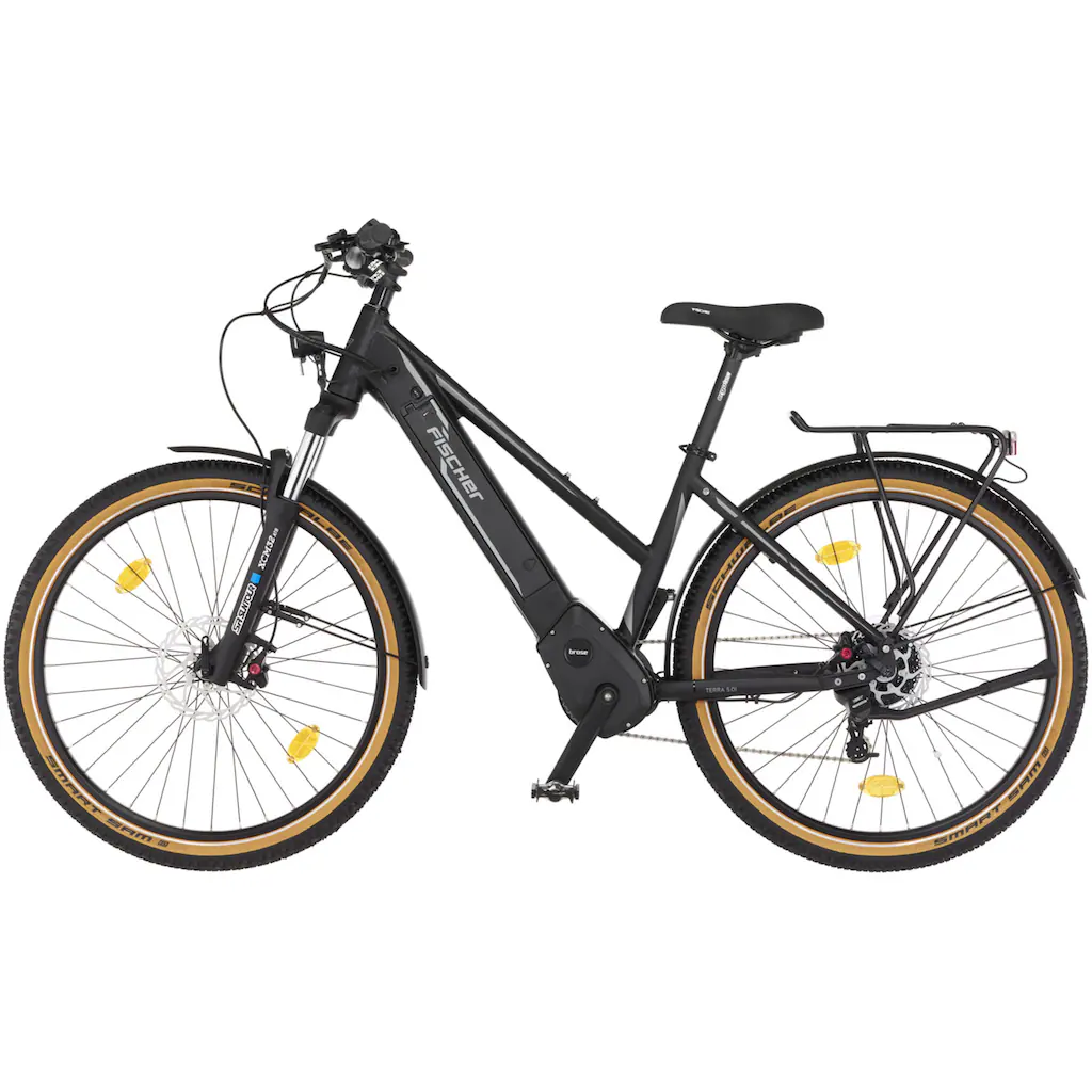 FISCHER Fahrrad E-Bike »TERRA 5.0i 504 sw« 10 Gang Clarks (mit Akku-Ladegerät-mit Werkzeug) Pedelec Elektrofahrrad für Damen u. Herren Letzte 2 Tage