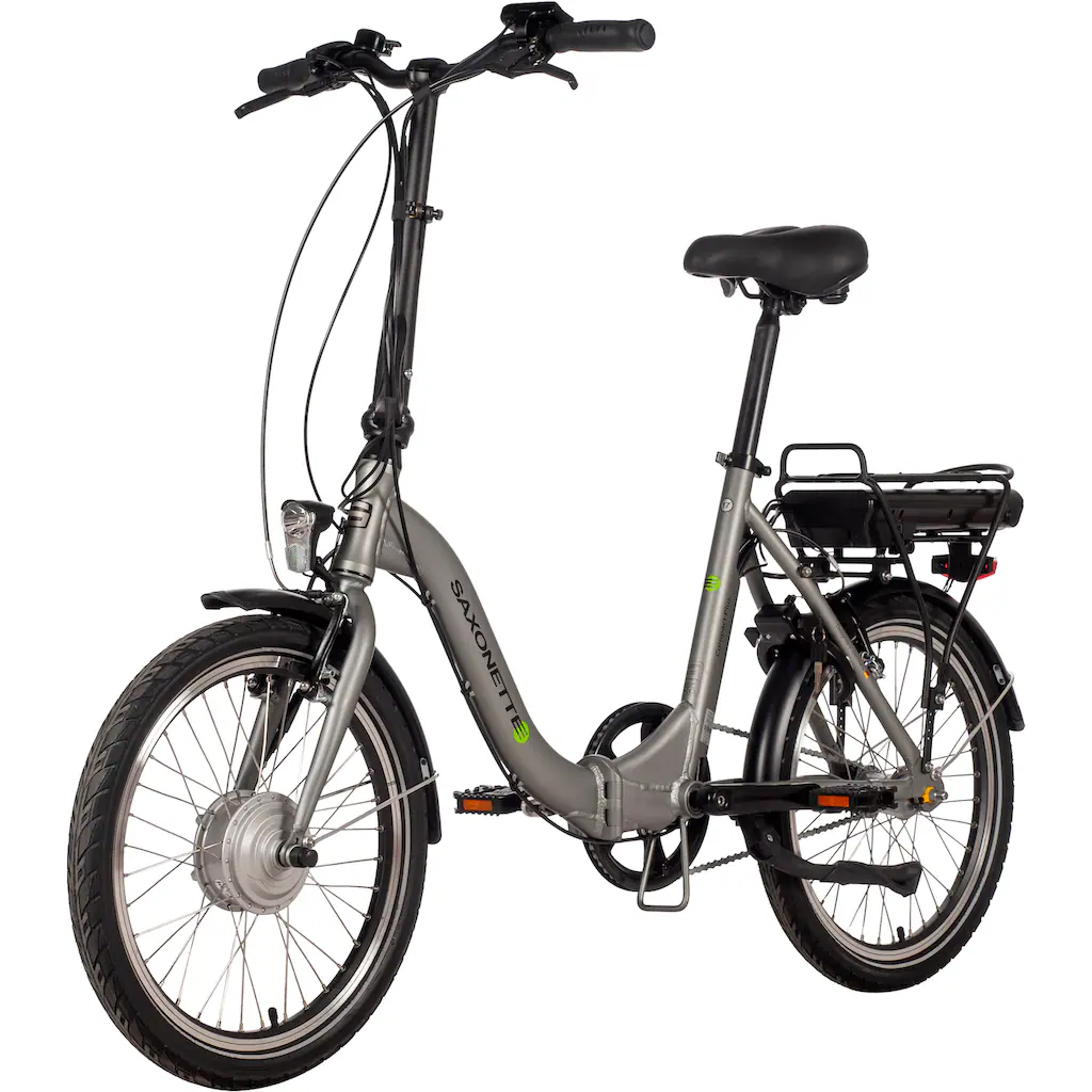 SAXONETTE E-Bike »Compact Plus 2.0« 3 Gang Frontmotor 250 W (mit Akku-Ladegerät) Pedelec Elektrofahrrad für Damen u. Herren Faltrad auf Rechnung bestellen Black Friday Preise