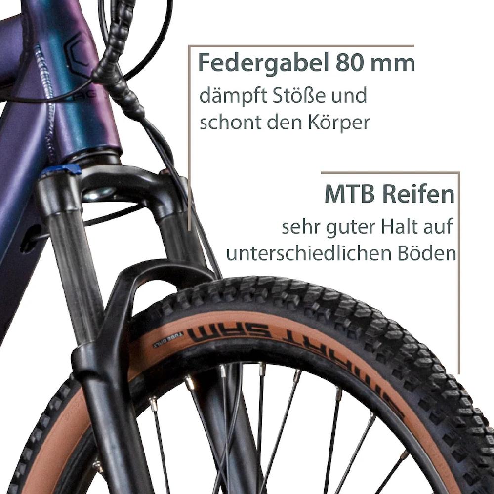 AGON E-Bike »Alpha« 24 Gang Heckmotor 250 W Pedelec Elektrofahrrad für Damen u. Herren MTB Mountainbike auf Raten Muttertagsangebot