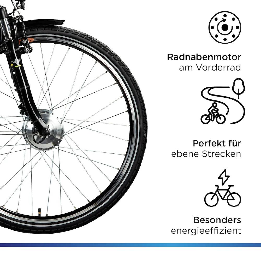 Zündapp E-Bike »Z510« 3 Gang Shimano Nexus SC-3C41 Frontmotor 250 W Pedelec Elektrofahrrad für Damen u. Herren Cityrad Neueste Mode