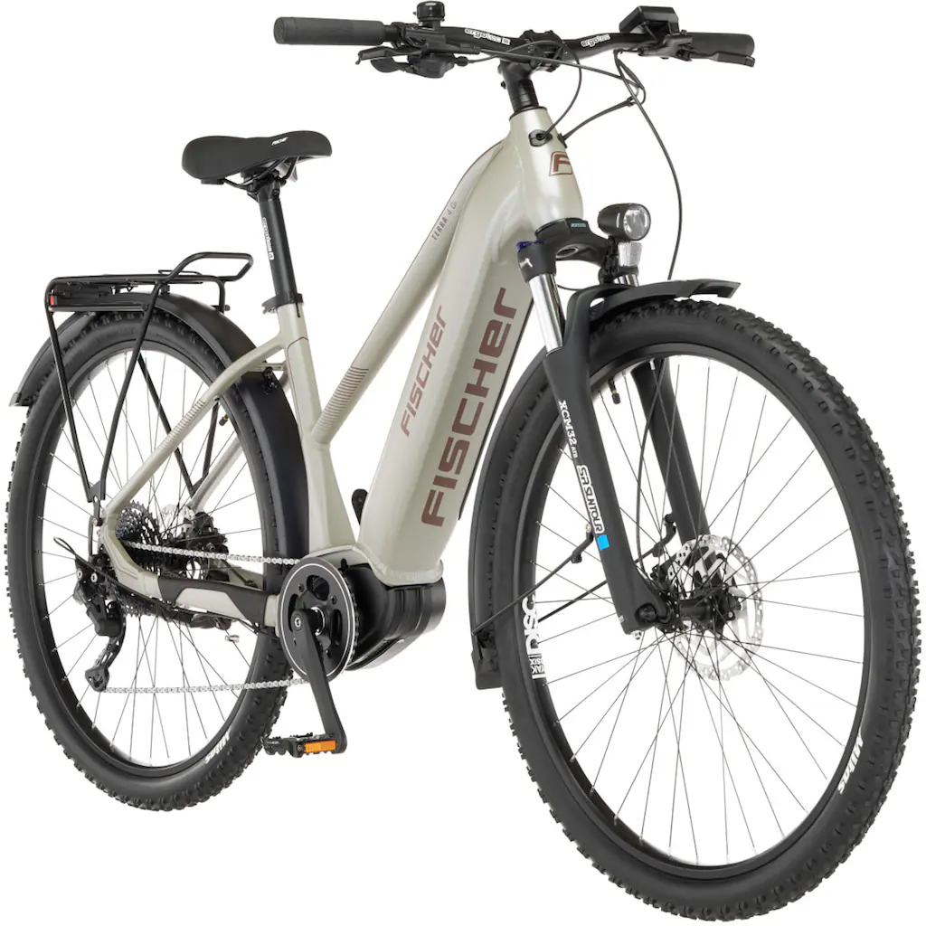 FISCHER Fahrrad E-Bike »TERRA 4.0i 45« 10 Gang Shimano Deore Mittelmotor 250 W (mit Fahrradschloss) Pedelec Elektrofahrrad für Damen u. Herren ATP auf Raten Blitzangebot