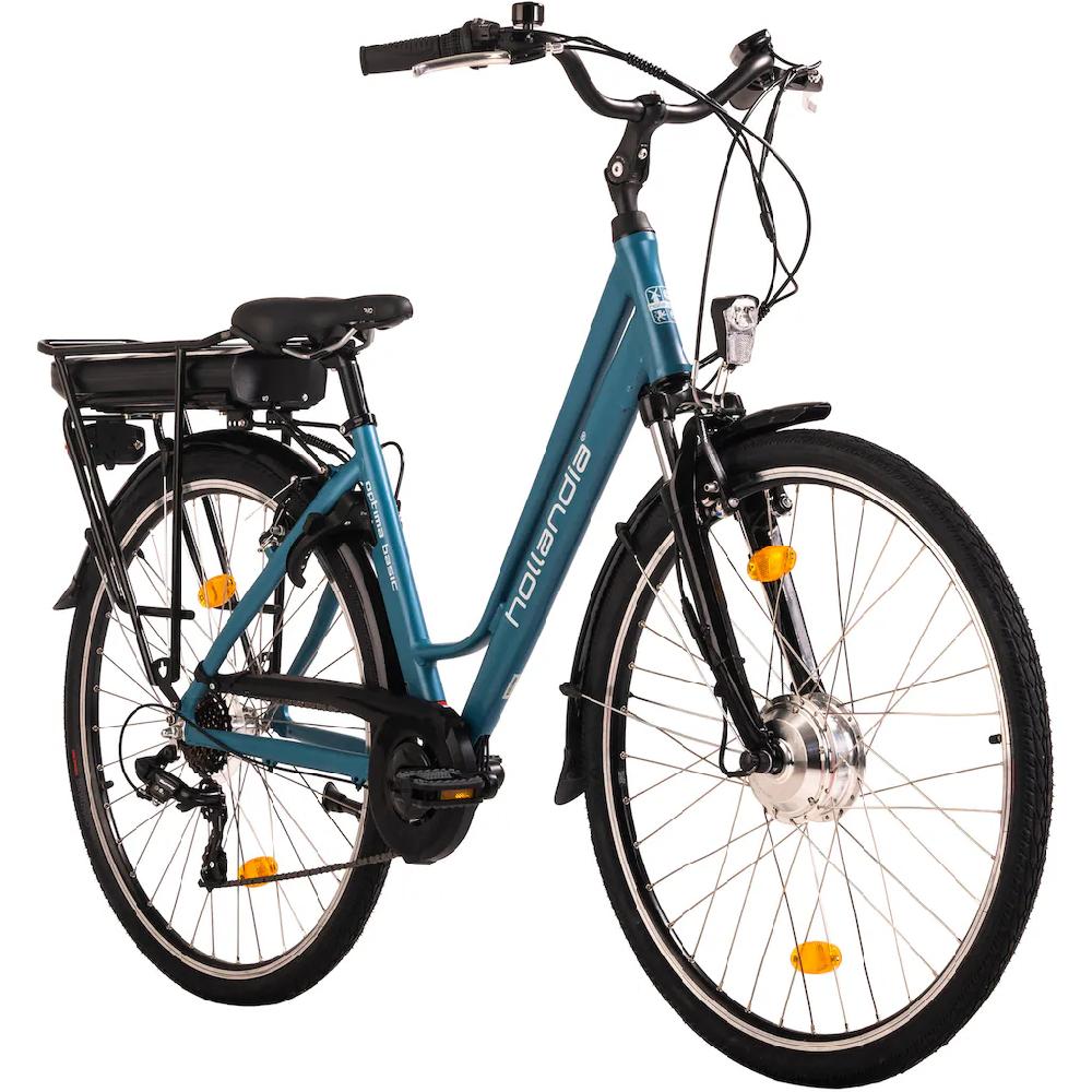 Hollandia E-Bike »Optima Basic« 7 Gang Shimano Tourney Frontmotor 250 W Pedelec Elektrofahrrad für Damen u. Herren Cityrad Große Rabatte