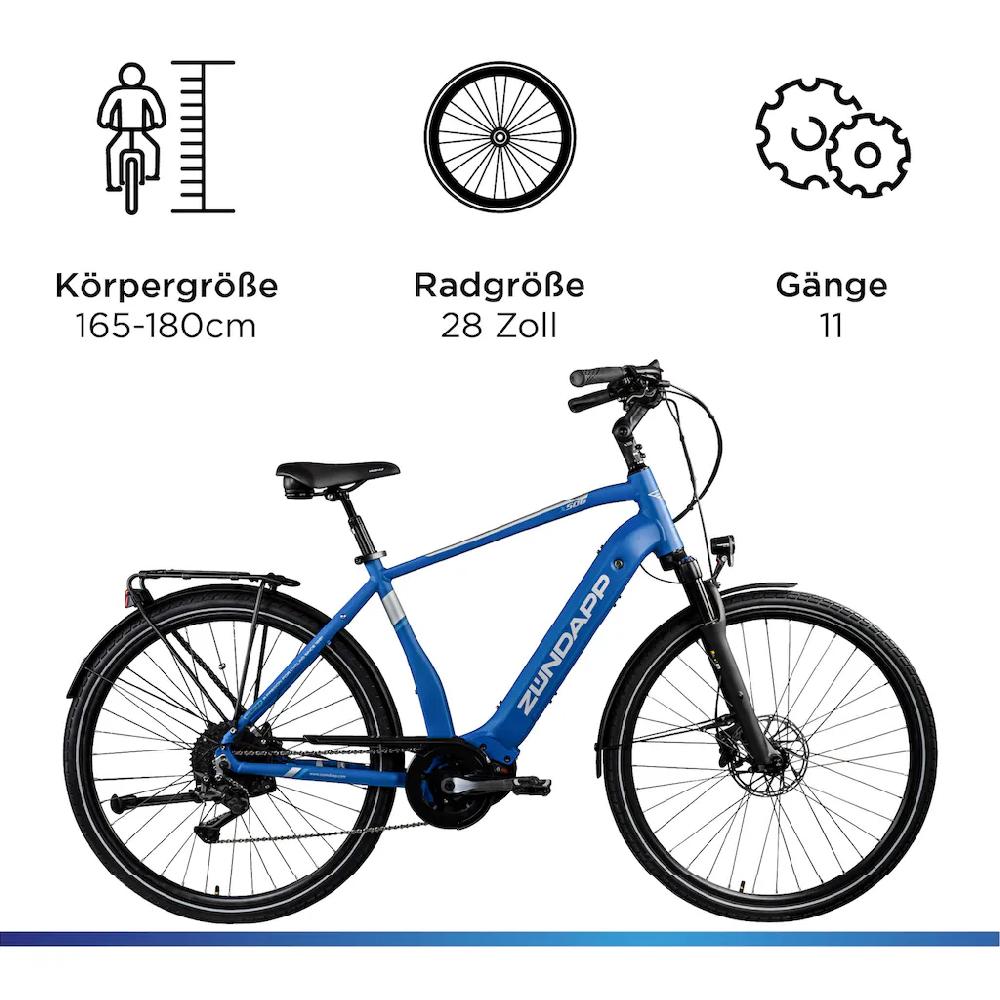 Zündapp E-Bike »X500« 11 Gang Shimano Deore Mittelmotor 250 W Pedelec Elektrofahrrad für Damen u. Herren Trekkingrad auf Rechnung Räumungsverkauf
