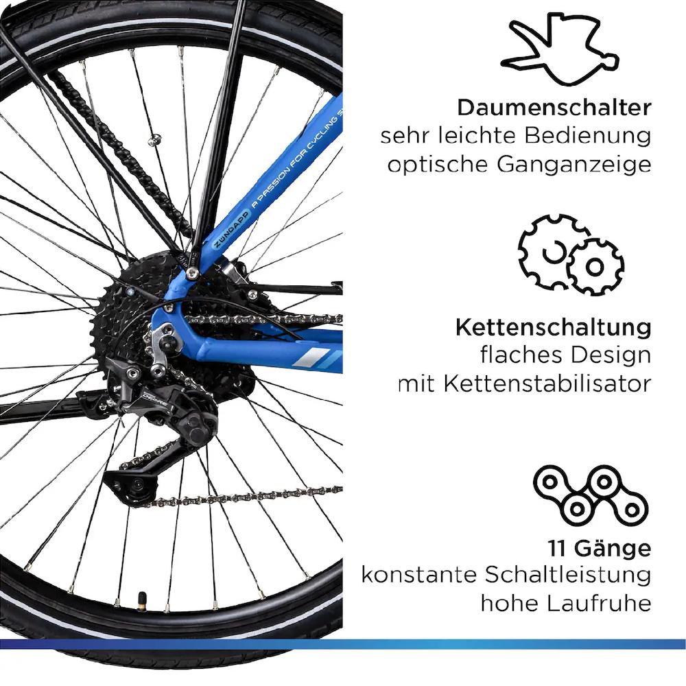 Zündapp E-Bike »X500« 11 Gang Shimano Deore Mittelmotor 250 W Pedelec Elektrofahrrad für Damen u. Herren Trekkingrad auf Rechnung Räumungsverkauf