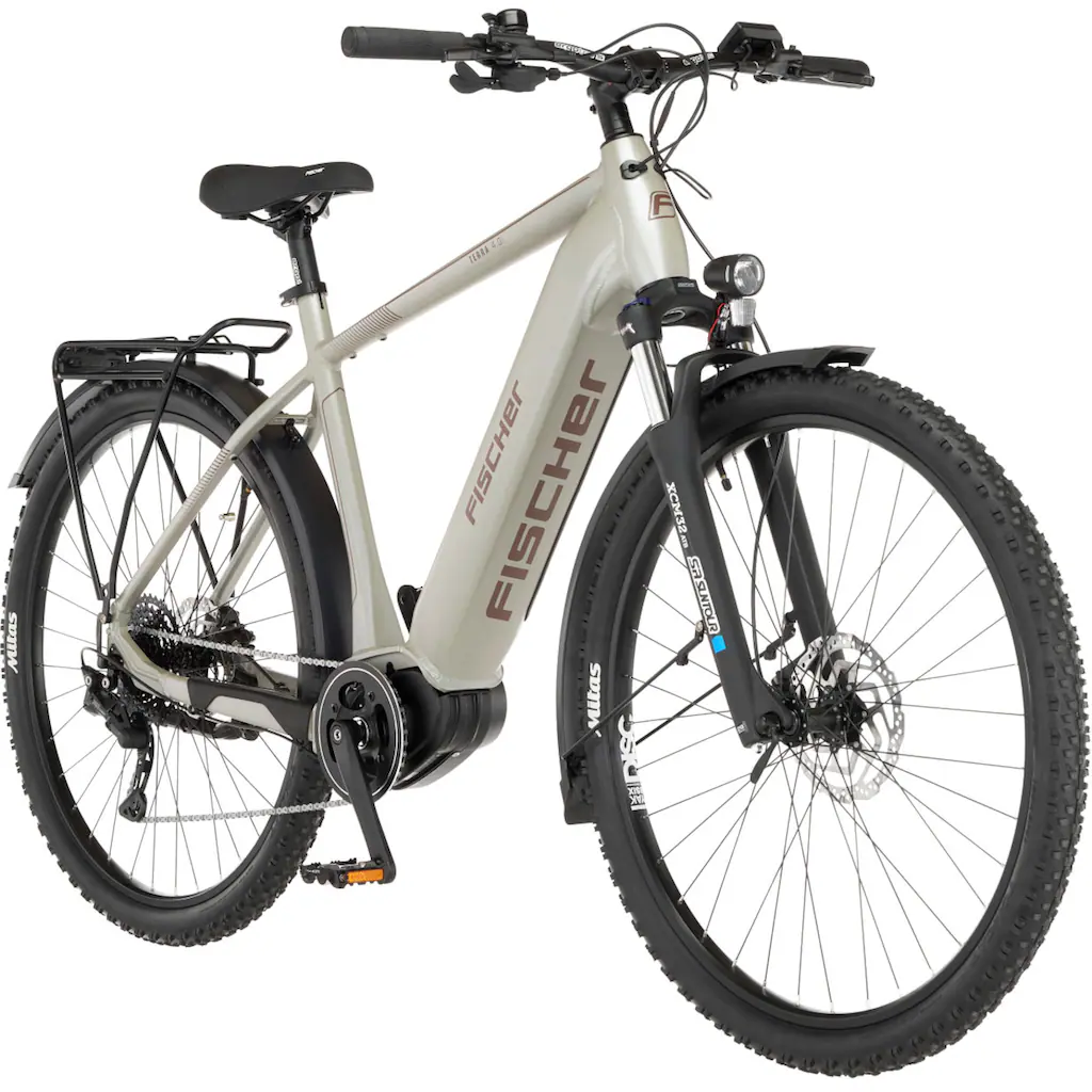 FISCHER Fahrrad E-Bike »TERRA 4.0i 55« 10 Gang Shimano Deore Mittelmotor 250 W (mit Fahrradschloss) Pedelec Elektrofahrrad für Damen u. Herren ATP Sonderangebot der Fabrik