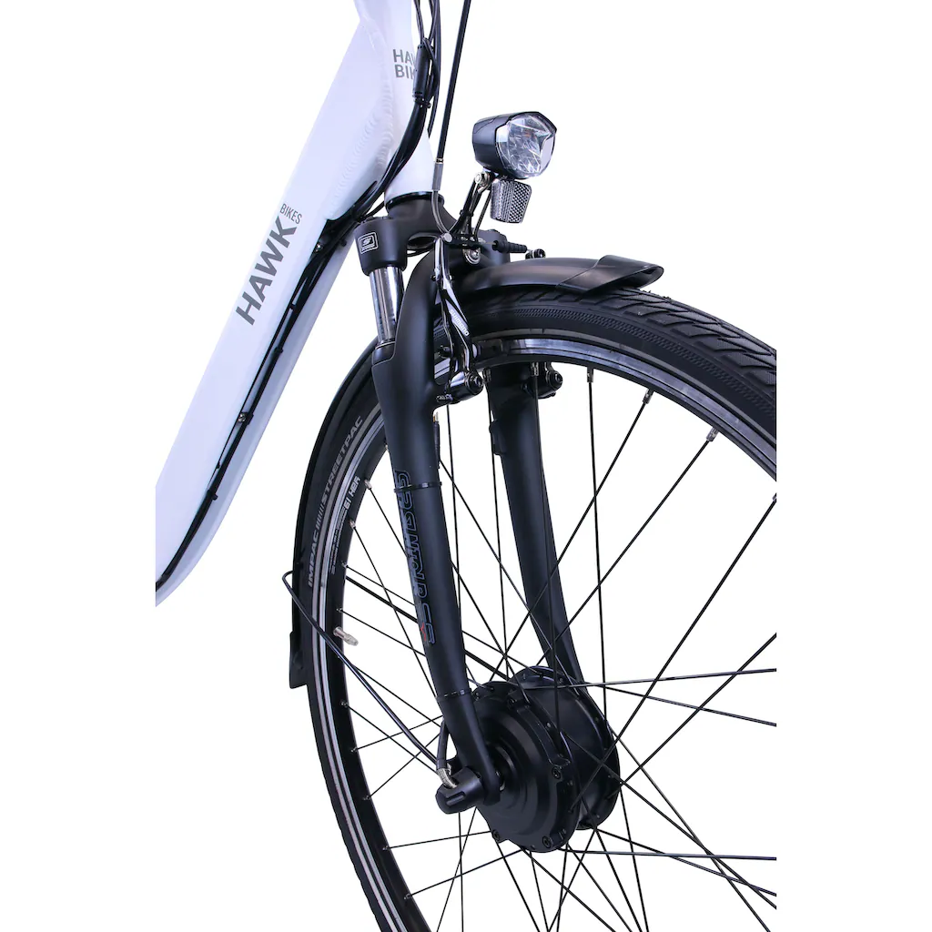 HAWK Bikes E-Bike »eCity Wave« 7 Gang Shimano Nexus 7-Gang Frontmotor 250 W Pedelec Elektrofahrrad für Damen u. Herren Cityrad auf Rechnung online kaufen Fabrikladen