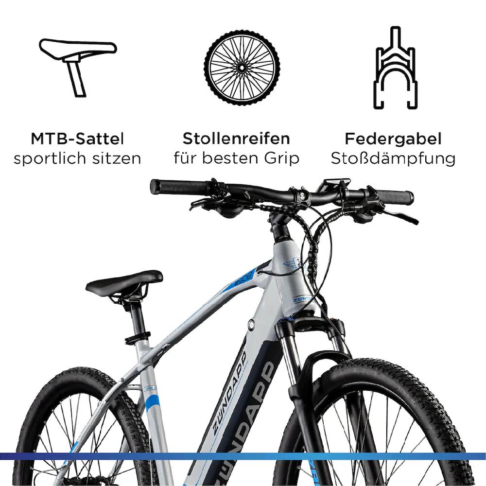 Zündapp E-Bike »Z808« 24 Gang Heckmotor 250 W Pedelec Elektrofahrrad für Damen u. Herren MTB Mountainbike auf Rechnung 2025
