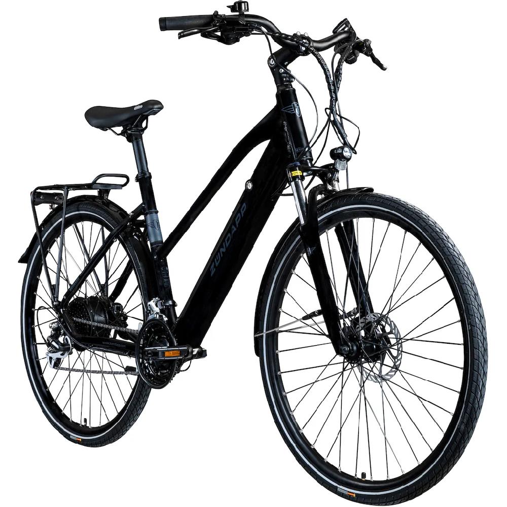 Zündapp E-Bike »Z810« 24 Gang Shimano Altus RD-M310 Heckmotor 250 W Pedelec Elektrofahrrad für Damen Trekkingrad auf Raten Outlet