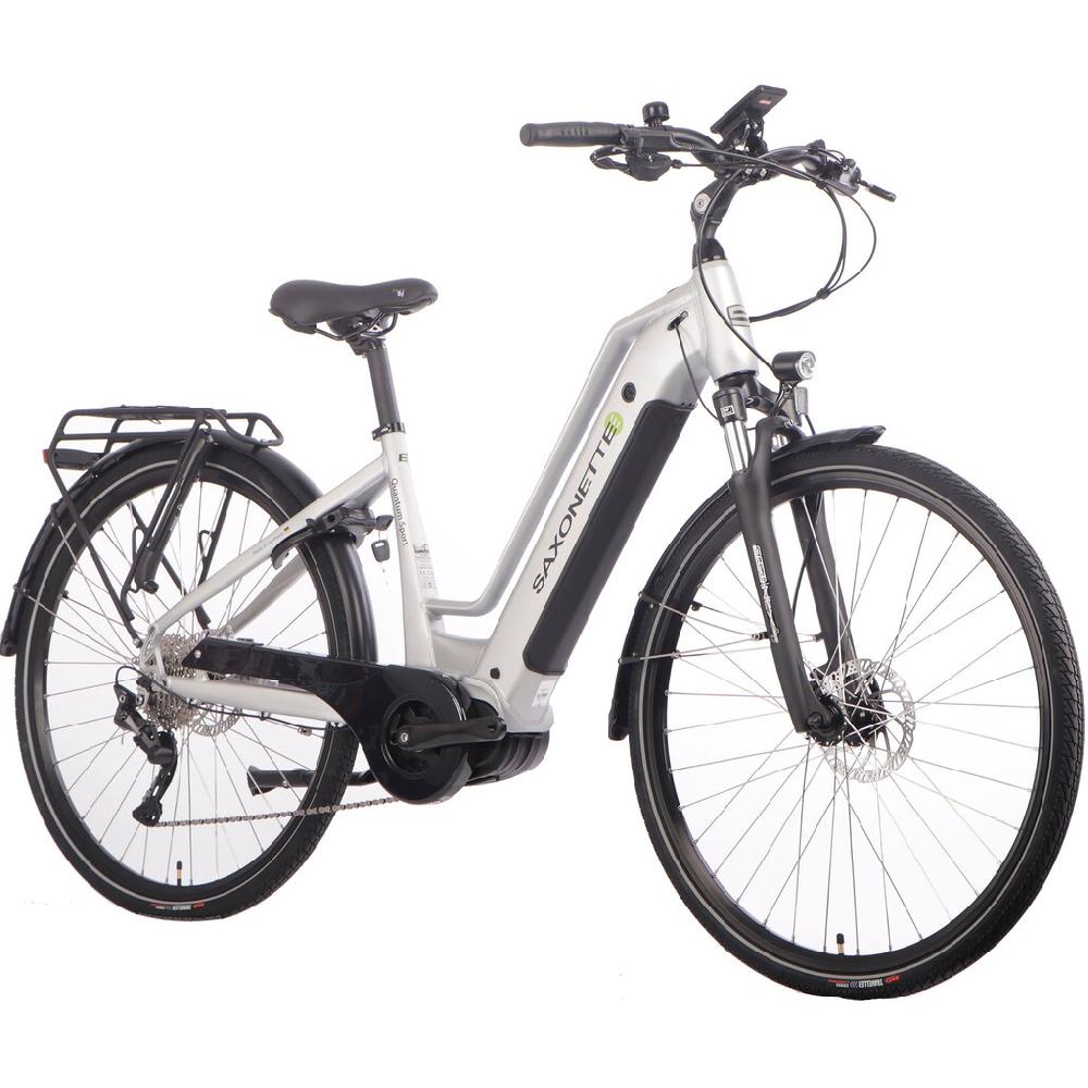 SAXONETTE E-Bike »Quantum Sport« 10 Gang Shimano Mittelmotor 250 W Pedelec Elektrofahrrad für Damen u. Herren Trekkingrad Fabrikpreis