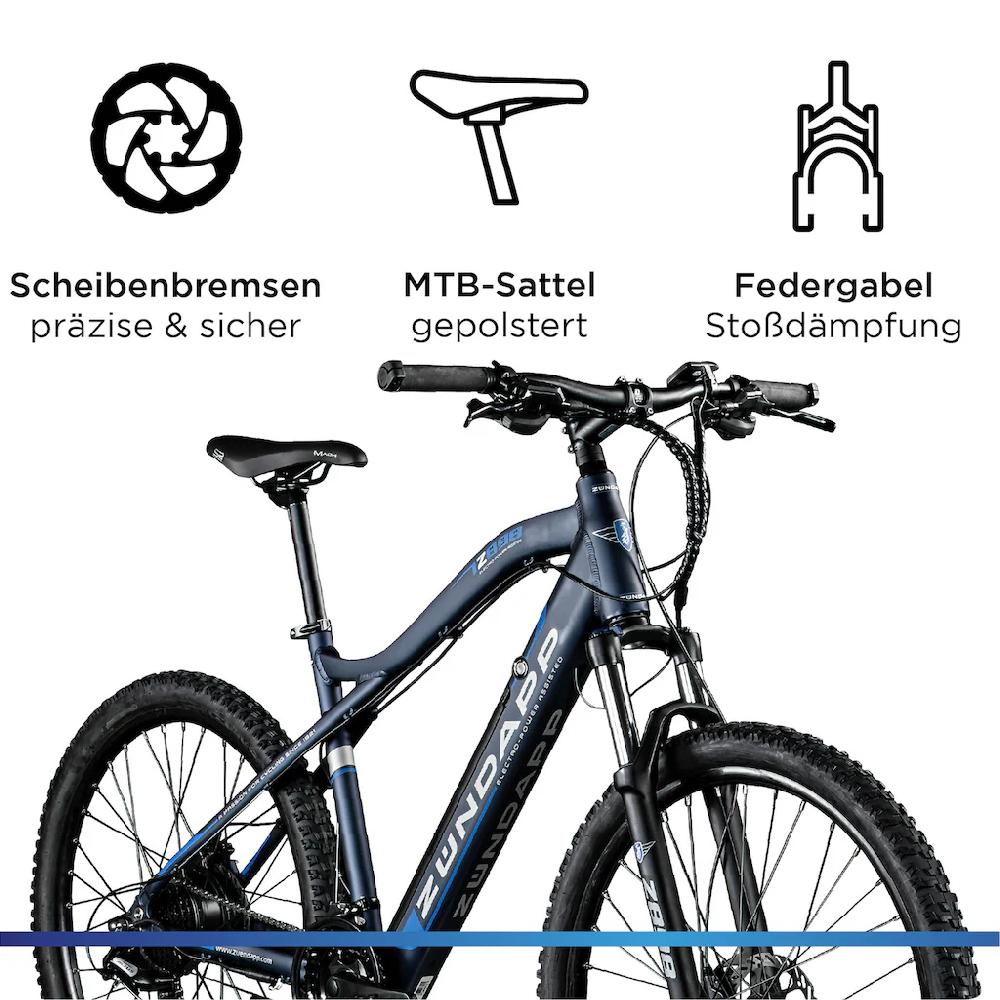 Zündapp E-Bike »Z898« 24 Gang Heckmotor 250 W E-Bike E Mountainbike 27 5 Zoll Pedelec 170 - 190 cm Hardtail MTB auf Rechnung kaufen Flash Sale