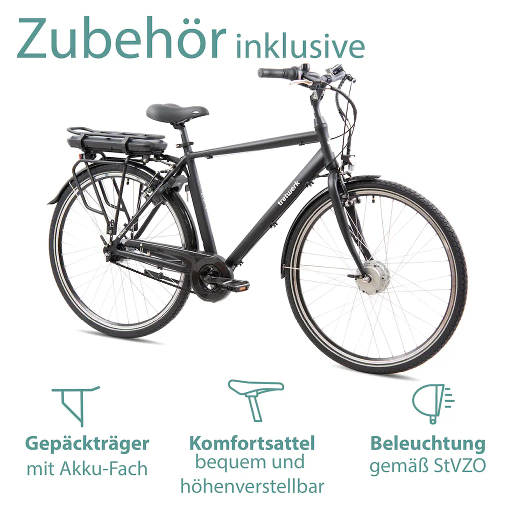 Tretwerk E-Bike »Mystic« 7 Gang Frontmotor 250 W Pedelec Elektrofahrrad für Damen u. Herren Trekkingrad Online Shopping