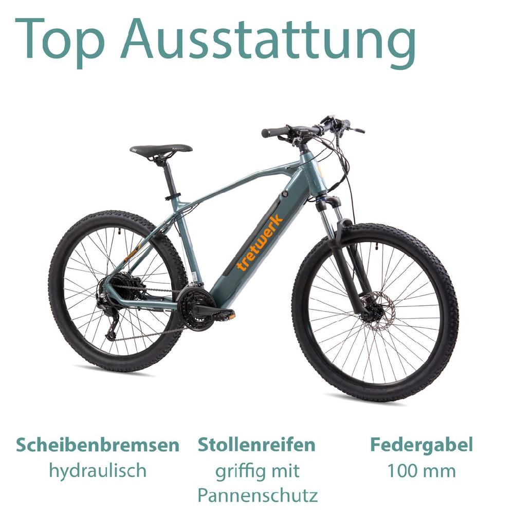 Tretwerk E-Bike »Bolt« Shimano Heckmotor 250 W Pedelec Elektrofahrrad für Damen u. Herren MTB Mountainbike Weihnachtsangebot