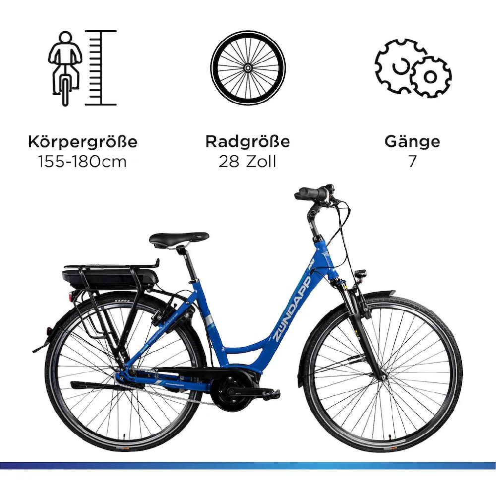 Zündapp E-Bike »X200« 7 Gang Shimano Nexus Mittelmotor 250 W Pedelec Elektrofahrrad für Damen u. Herren Cityrad Muttertagsangebot