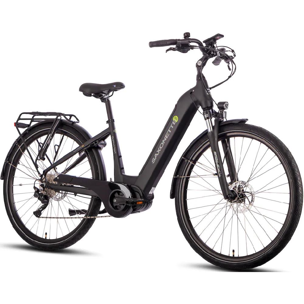 SAXONETTE E-Bike »Quantum Sport Wave« 10 Gang Shimano Mittelmotor 250 W Pedelec Elektrofahrrad für Damen u. Herren Trekkingrad auf Rechnung Top Angebot