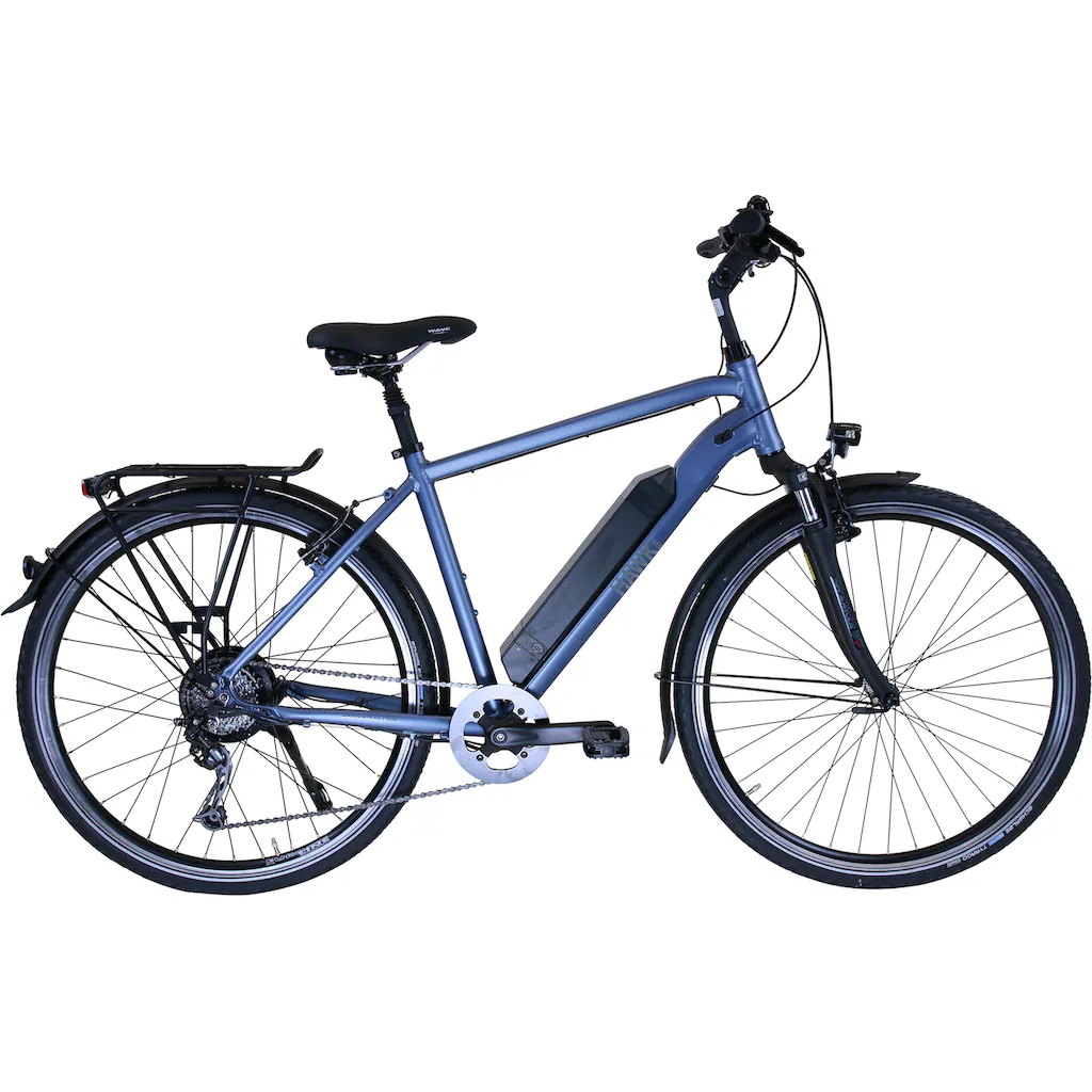 HAWK Bikes E-Bike »eTrekking Gent« 8 Gang microSHIFT Microshift Heckmotor 250 W Pedelec Elektrofahrrad für Herren Trekkingrad