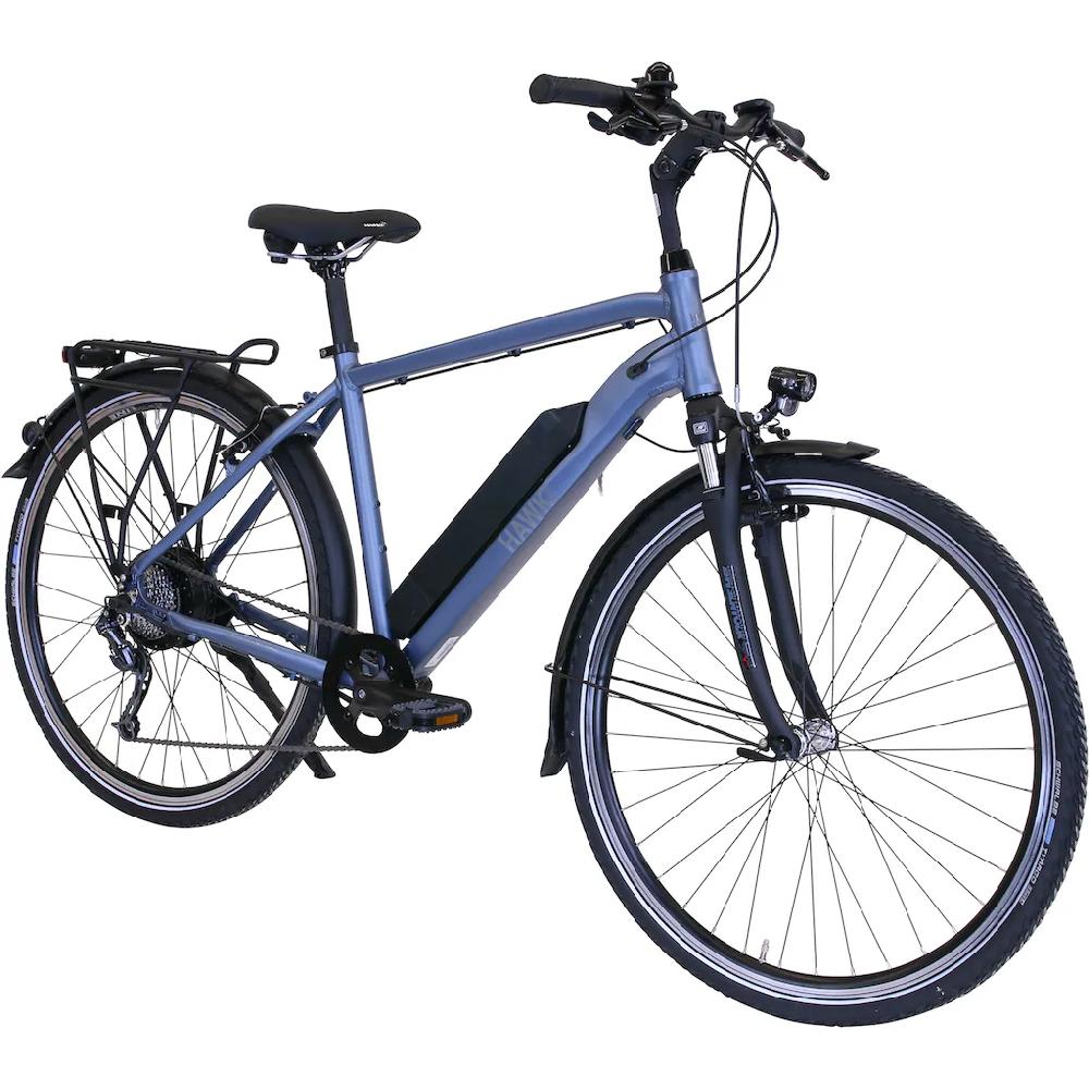 HAWK Bikes E-Bike »eTrekking Gent« 8 Gang microSHIFT Microshift Heckmotor 250 W Pedelec Elektrofahrrad für Herren Trekkingrad Räumungsverkauf