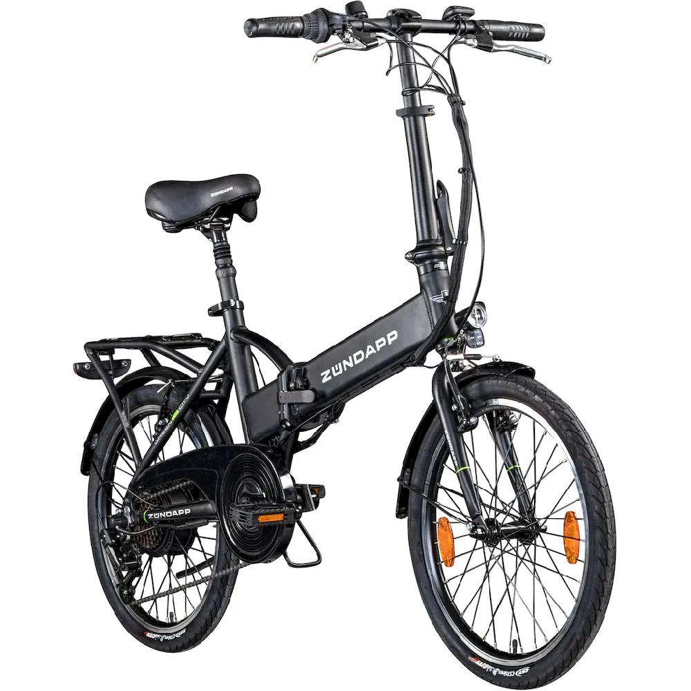Zündapp E-Bike »Z101« 6 Gang Shimano Tourney Heckmotor 250 W Pedelec Elektrofahrrad für Damen u. Herren Klapprad auf Rechnung online bestellen Tägliche Deals
