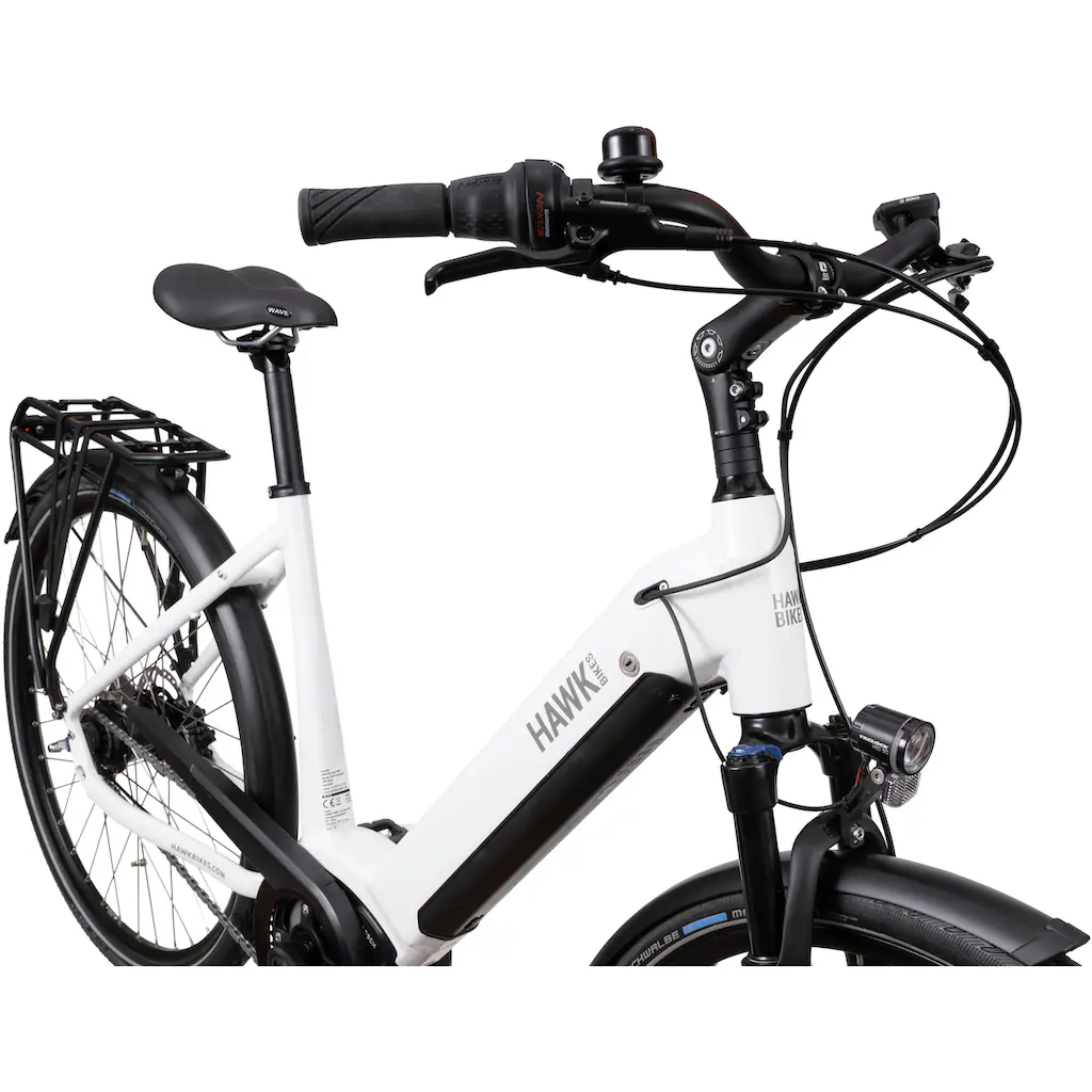 HAWK Bikes E-Bike »eCity Wave 400« 8 Gang Shimano Pedelec Elektrofahrrad für Damen u. Herren Cityrad auf Rechnung online kaufen Super Sparpreis