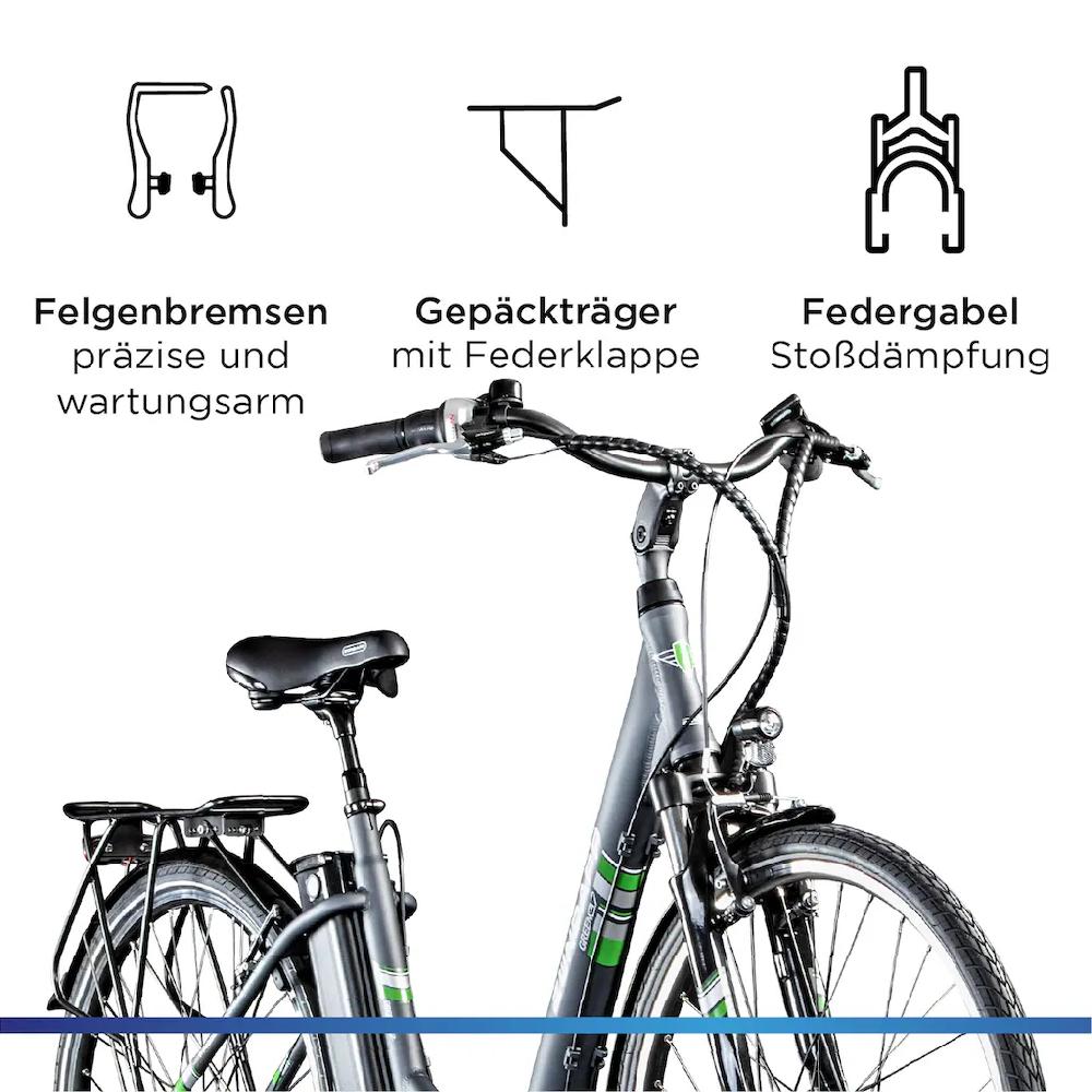 Zündapp E-Bike »Green 3.7« 7 Gang Frontmotor 250 W Pedelec Elektrofahrrad für Damen u. Herren Cityrad auf Rechnung kaufen Begrenzte Freigabe