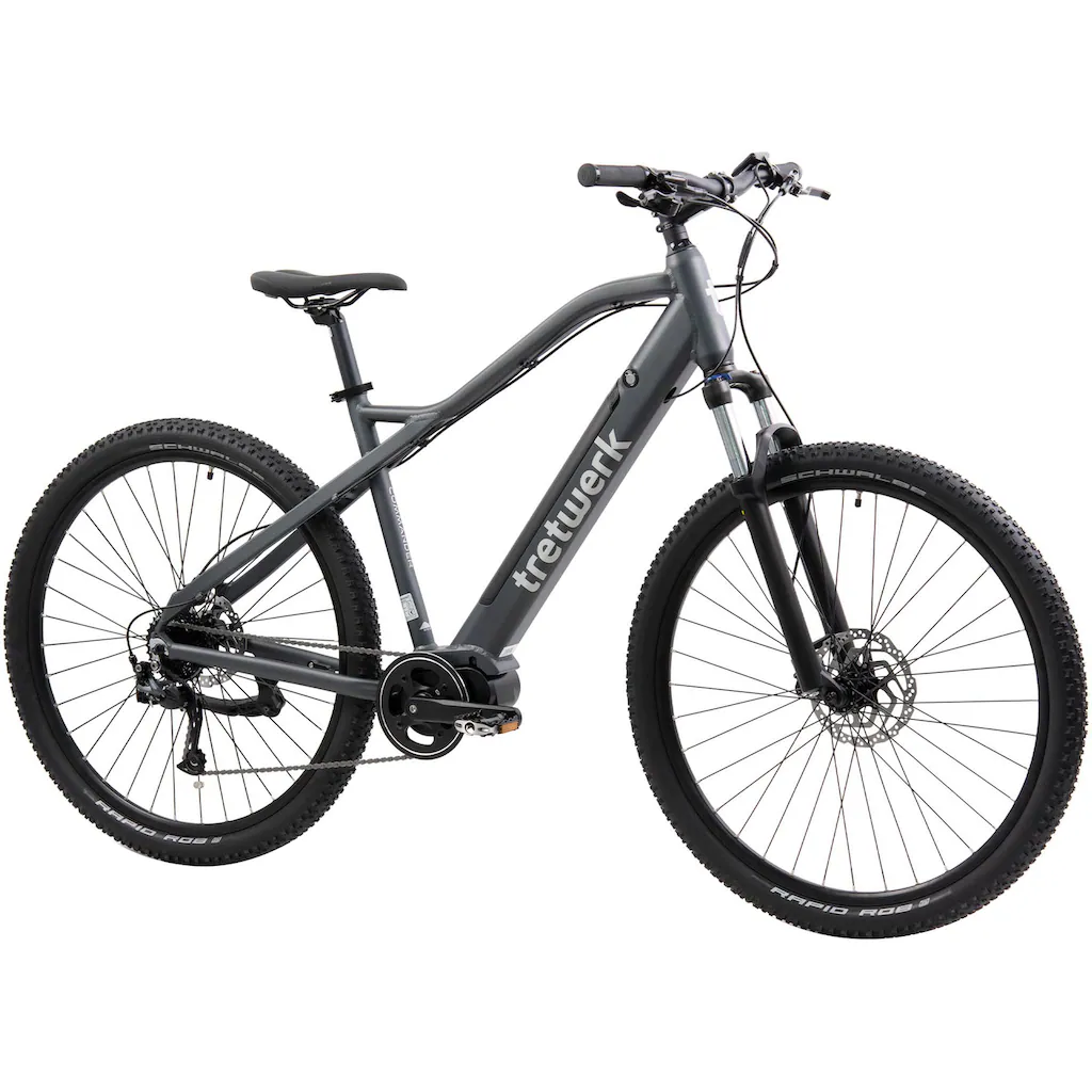 Tretwerk E-Bike »Commander« 9 Gang Shimano Altus SGS Mittelmotor 250 W Pedelec Elektrofahrrad für Damen u. Herren MTB Mountainbike auf Rechnung