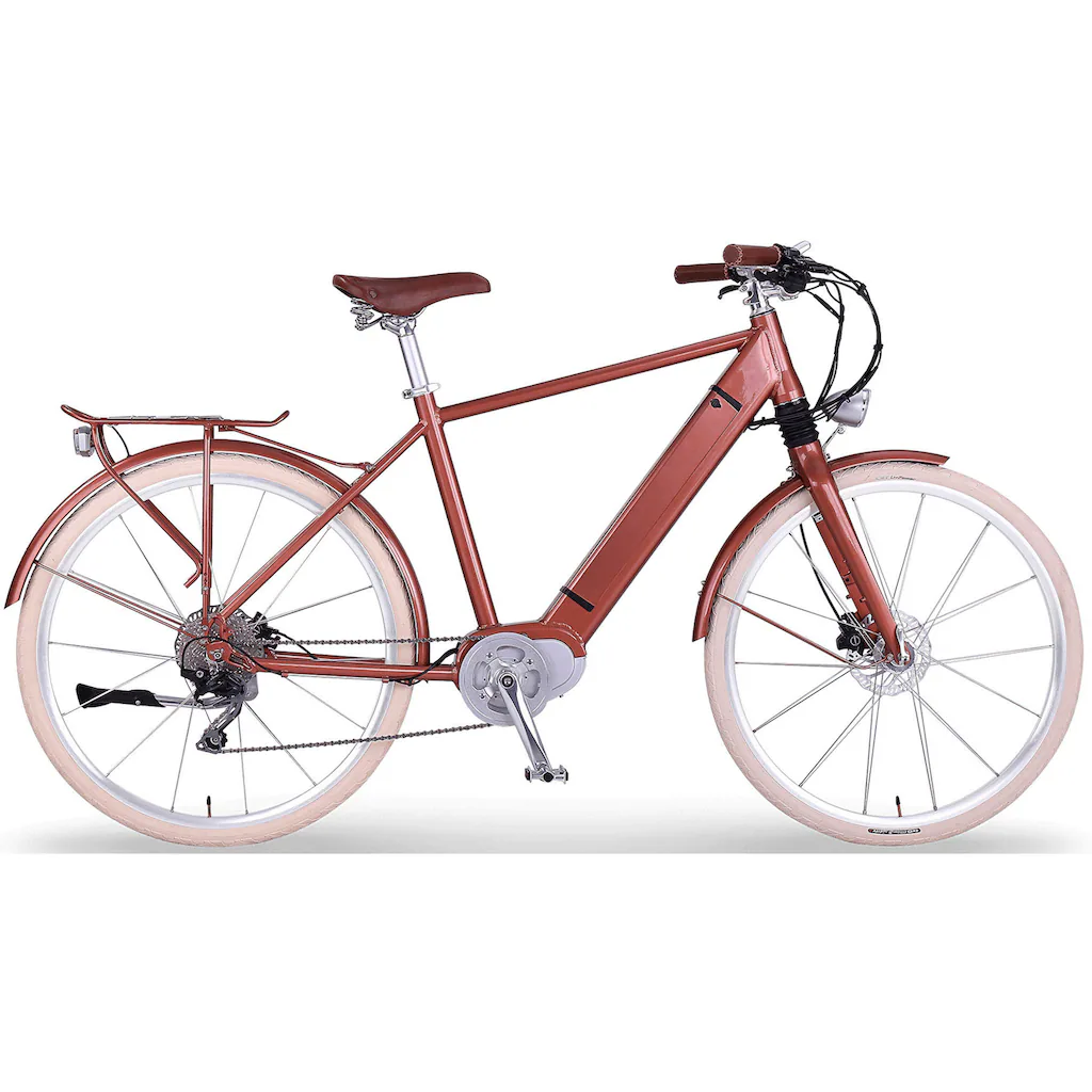 eGO Movement E-Bike »Classic 25 Cäsar Herren 54 cm Bronze 28"« 10 Gang Shimano Deore Mittelmotor 250 W Pedelec Elektrofahrrad für Damen u. Herren Cityrad auf Rechnung bestellen
