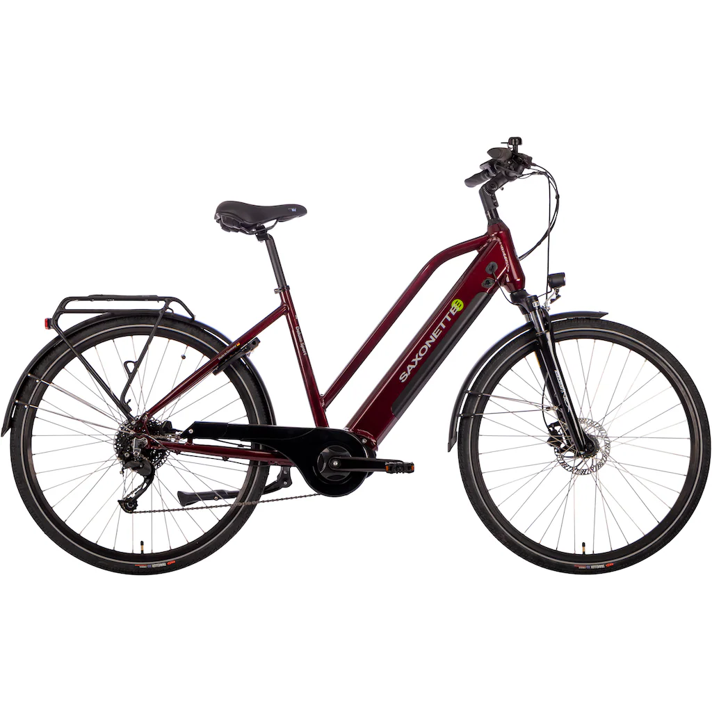 SAXONETTE E-Bike »Deluxe Sport Lady« 9 Gang Shimano Alivio Mittelmotor 250 W Pedelec Elektrofahrrad für Damen u. Herren Cityrad auf Rechnung kaufen