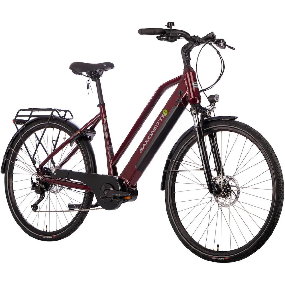 SAXONETTE E-Bike »Deluxe Sport Lady« 9 Gang Shimano Alivio Mittelmotor 250 W Pedelec Elektrofahrrad für Damen u. Herren Cityrad auf Rechnung kaufen Super Rabatt