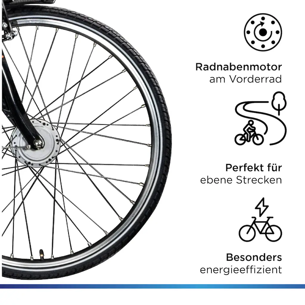 Zündapp E-Bike »Z510« 3 Gang Frontmotor 250 W E Bike 28 Zoll Damenfahrrad ab 155 cm mit 3 Gang Nabenschaltung Riesige Rabatte