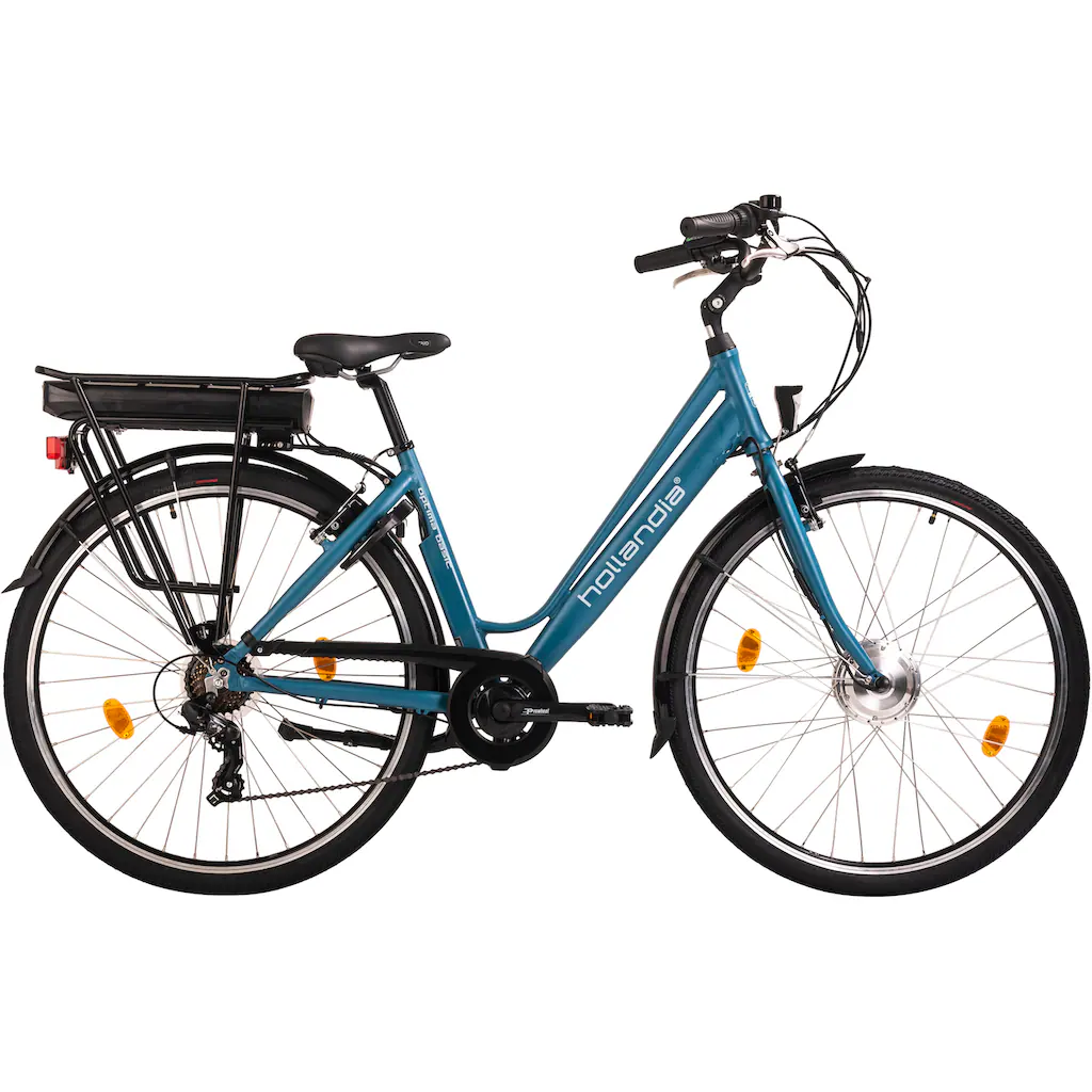 Hollandia E-Bike »Optima Basic« 7 Gang Shimano Tourney Frontmotor 250 W Pedelec Elektrofahrrad für Damen u. Herren Cityrad