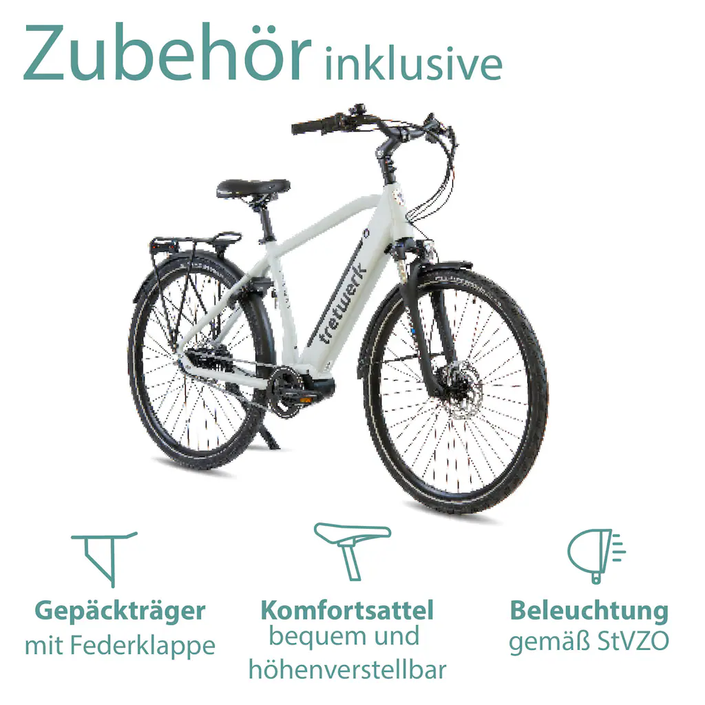 Tretwerk E-Bike »Sonic Nexus« 7 Gang Mittelmotor 250 W Pedelec Elektrofahrrad für Damen u. Herren Trekkingrad auf Rechnung online kaufen Kostenloser Versand international
