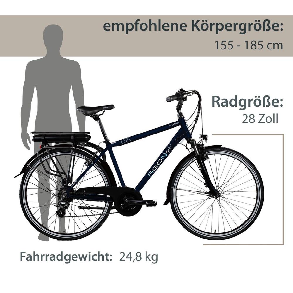 AGON E-Bike »Avesa« 21 Gang Heckmotor 250 W Pedelec Elektrofahrrad für Damen u. Herren Trekkingrad 2025