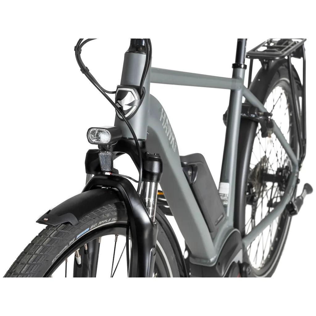 HAWK Bikes E-Bike »E-Trekking 500 Gent« 10 Gang Shimano Deore Mittelmotor 250 W Pedelec Elektrofahrrad für Damen u. Herren Trekkingrad auf Rechnung Hotsell