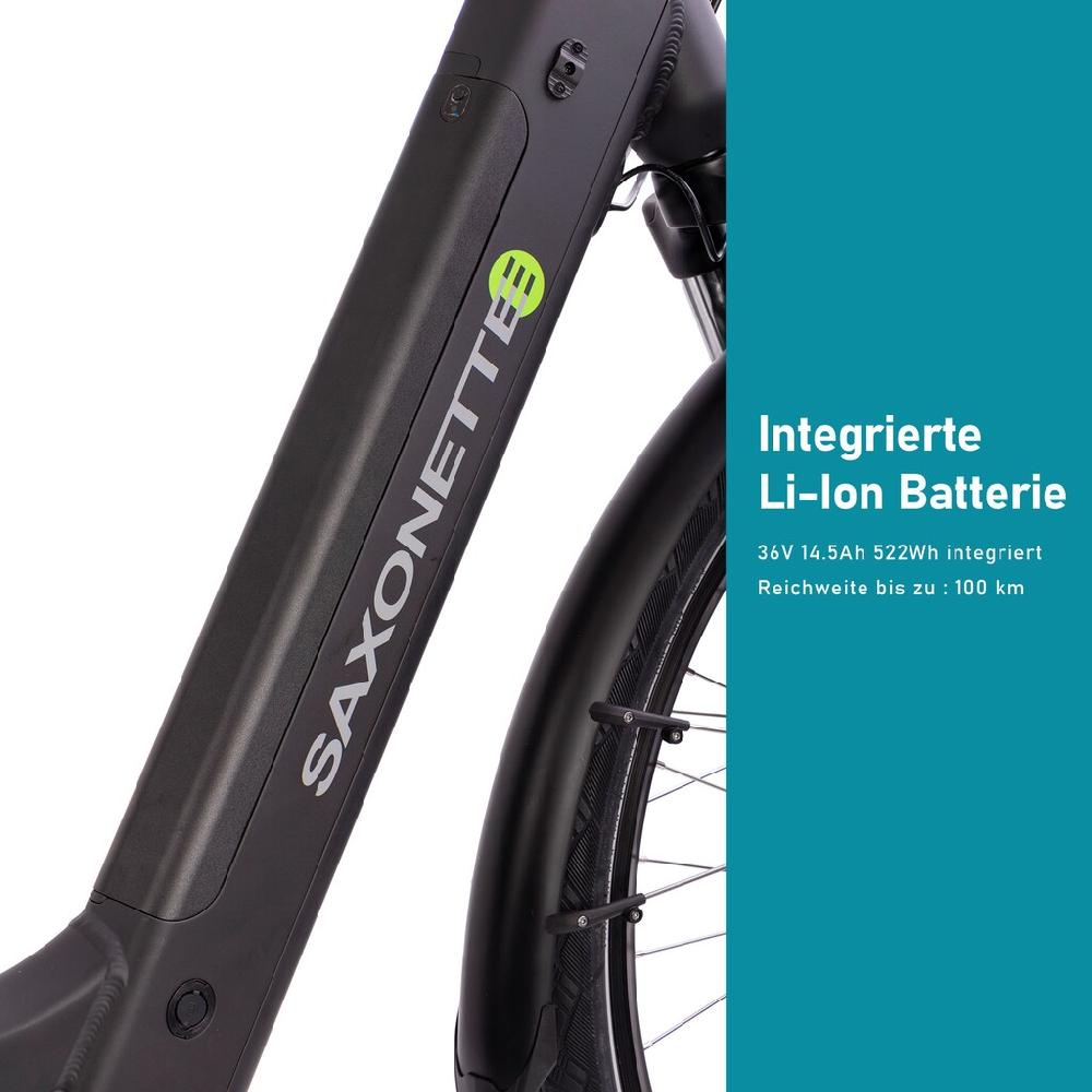 SAXONETTE E-Bike »Premium Sport (Trapez)« 10 Gang Mittelmotor 250 W Pedelec Elektrofahrrad für Damen Trekkingrad Fabrikverkauf