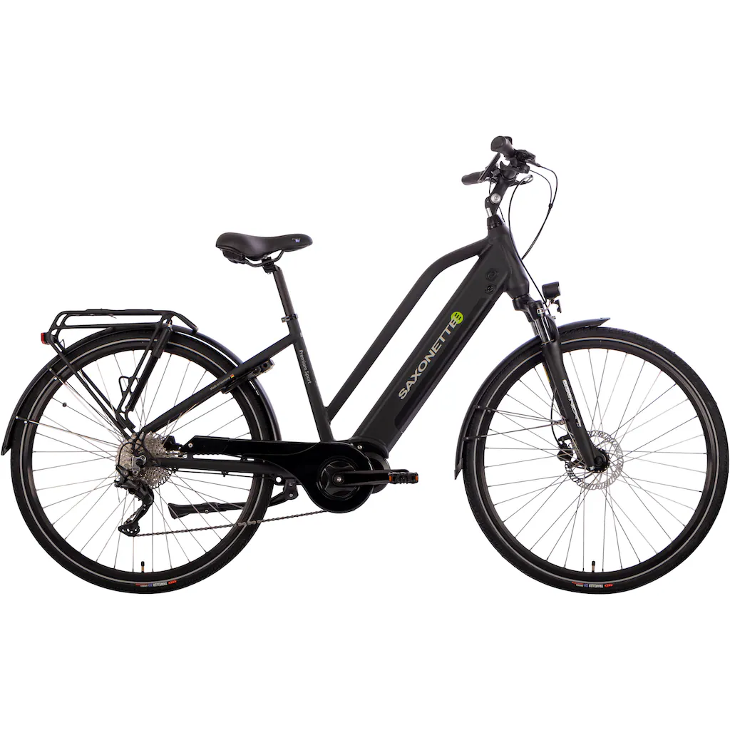 SAXONETTE E-Bike »Premium Sport (Trapez)« 10 Gang Mittelmotor 250 W Pedelec Elektrofahrrad für Damen Trekkingrad auf Raten