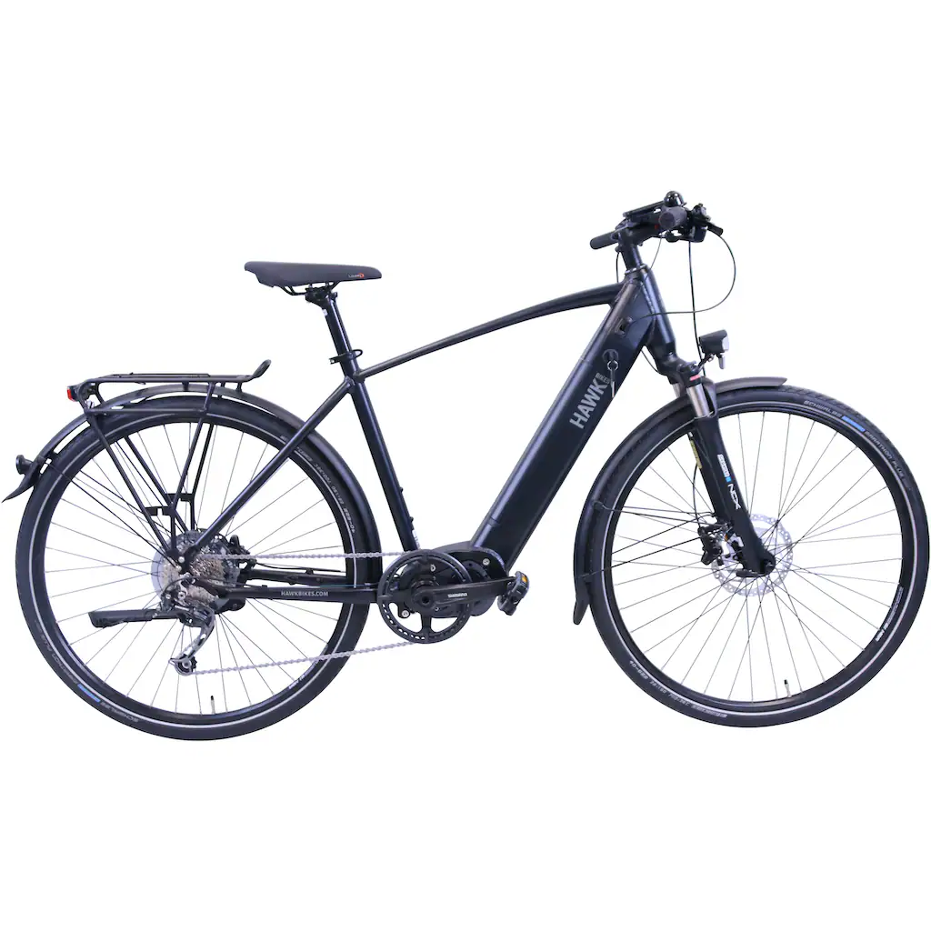 HAWK Bikes E-Bike »eTrekking Integrated Gent STEPS« 9 Gang Shimano Alivio 9-Gang Mittelmotor 250 W Pedelec Elektrofahrrad für Damen u. Herren Trekkingrad auf Raten