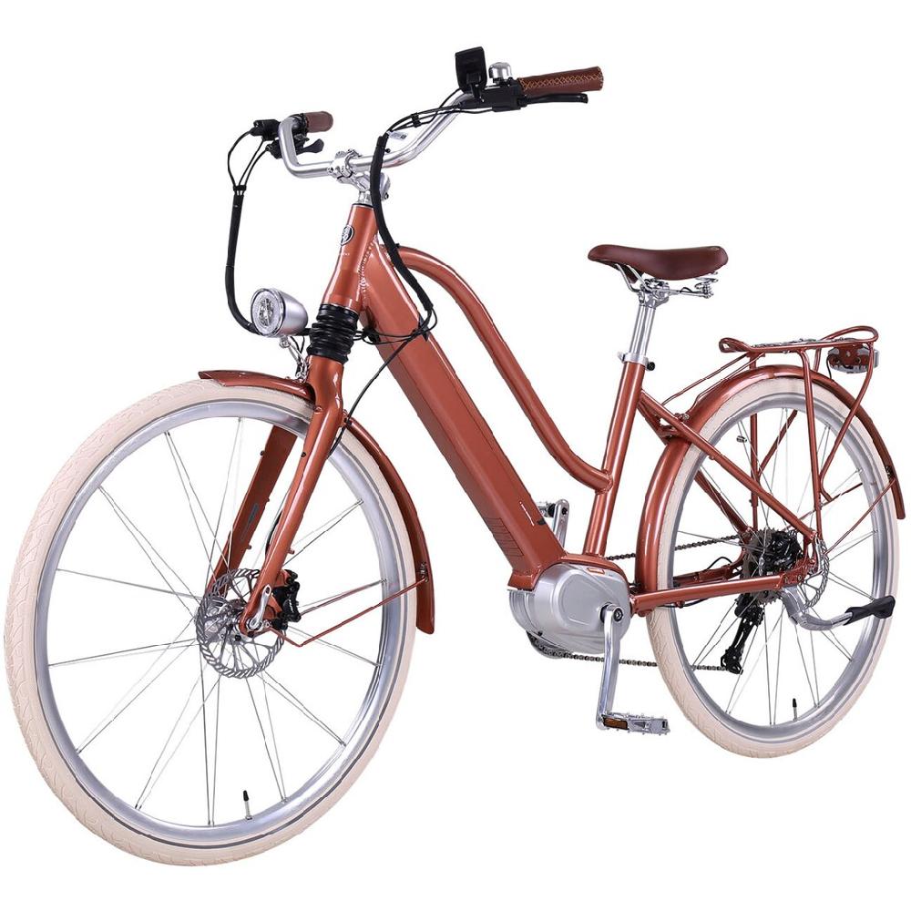 eGO Movement E-Bike »Classic 25 Cleopatra Trapez 45 cm Bronze 28"« 10 Gang Shimano Deore Mittelmotor 250 W Pedelec Elektrofahrrad für Damen u. Herren Cityrad auf Raten Großer Ausverkauf