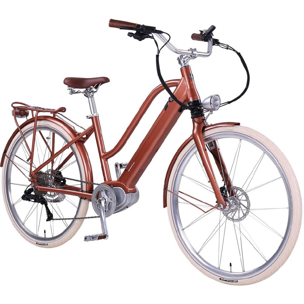 eGO Movement E-Bike »Classic 25 Cleopatra Trapez 45 cm Bronze 28"« 10 Gang Shimano Deore Mittelmotor 250 W Pedelec Elektrofahrrad für Damen u. Herren Cityrad auf Raten Großer Ausverkauf