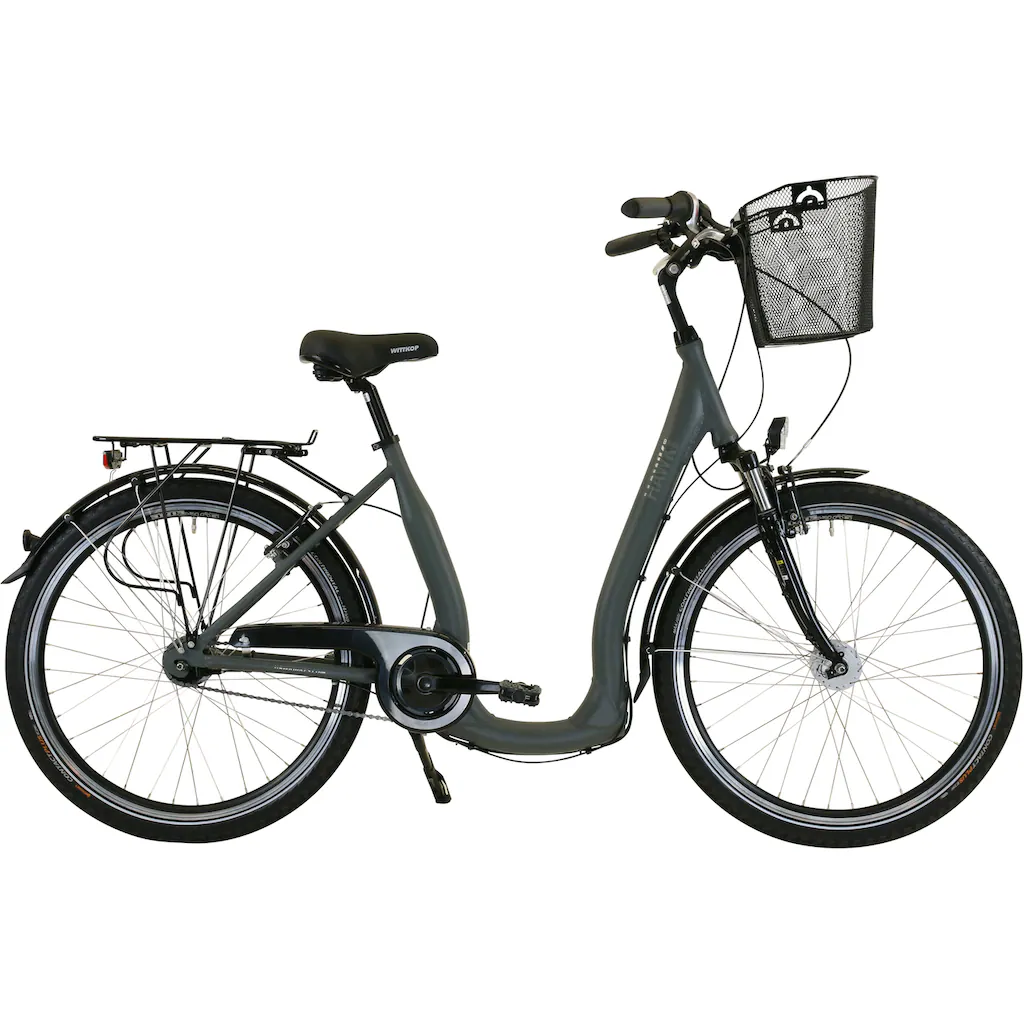 HAWK Bikes Cityrad »City Comfort Deluxe Plus Grey« 7 Gang Shimano Nexus Schaltwerk für Damen und Herren auf Raten
