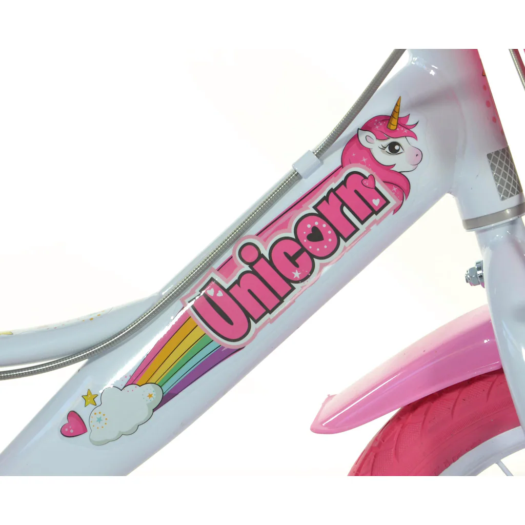 Dino Kinderfahrrad »Unicorn Einhorn« 1 Gang mit Stützrädern Korb und Puppensitz Wochenangebot