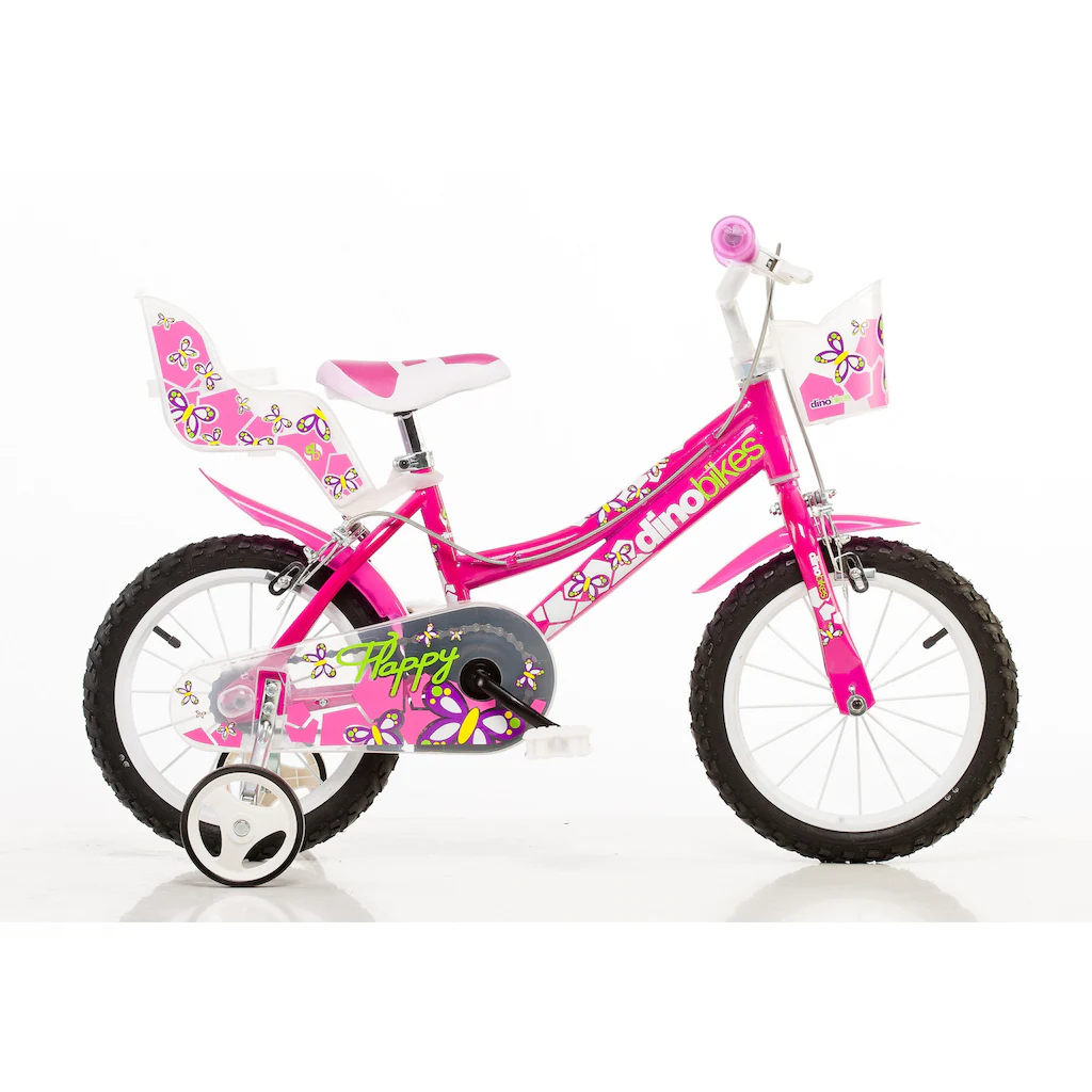 Dino Kinderfahrrad »Mädchenfahrrad 16 Zoll« 1 Gang mit Stützrädern Korb und Puppensitz auf Raten
