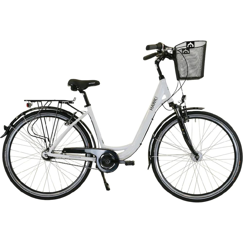 HAWK Bikes Cityrad »City Wave Deluxe Plus White« 7 Gang Shimano Nexus Schaltwerk für Damen und Herren auf Rechnung kaufen
